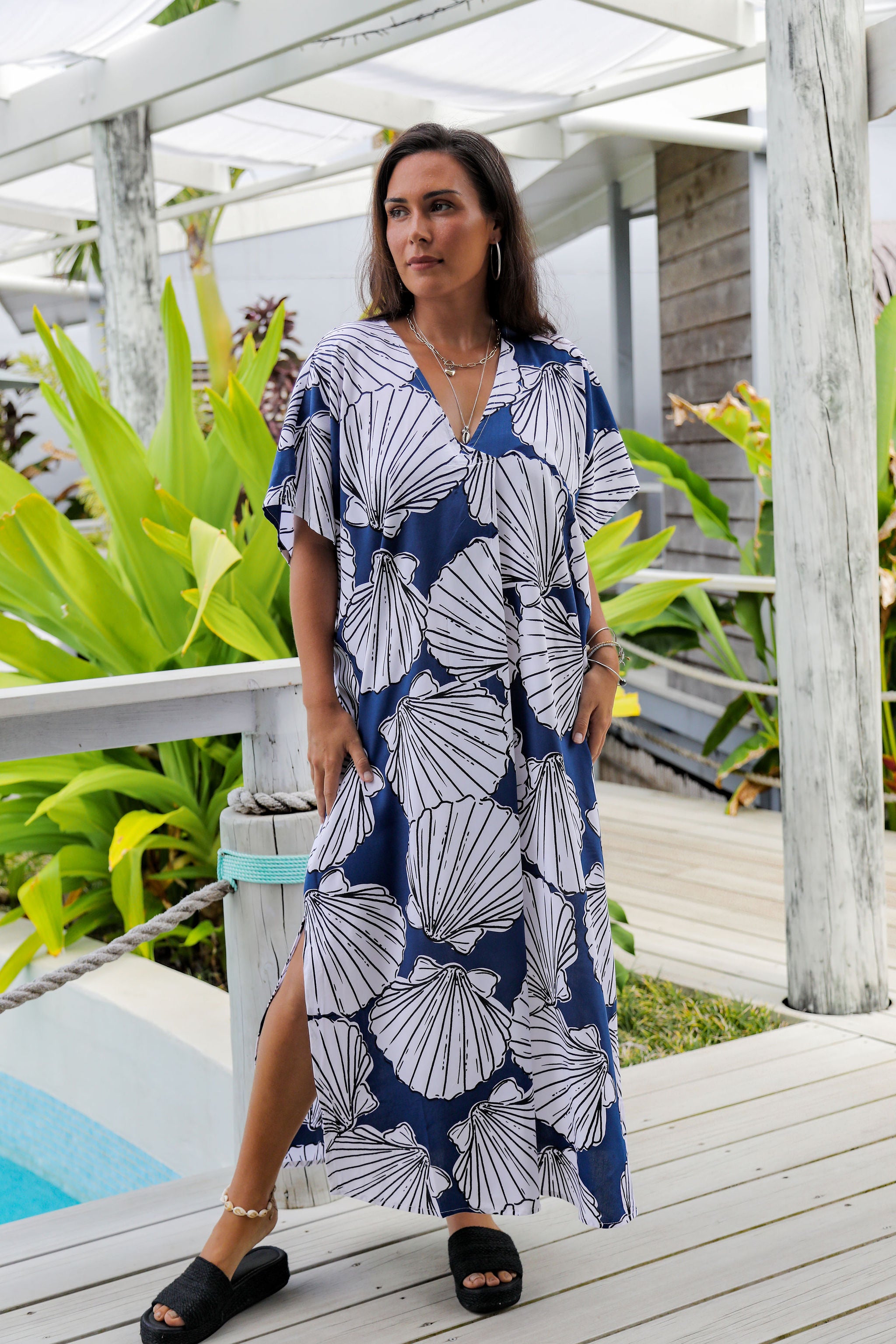 Navy Shell Mana Kaftan