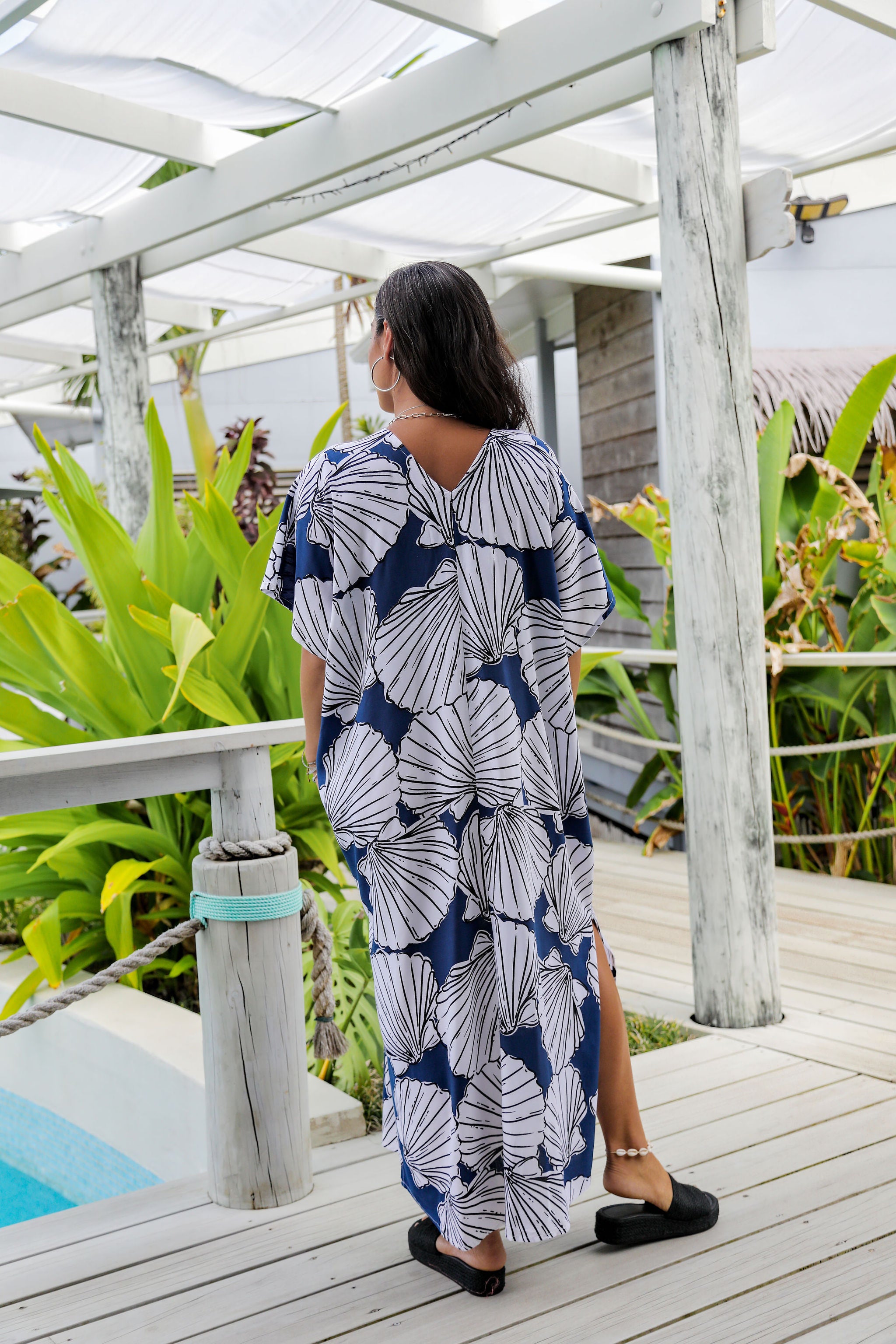 Navy Shell Mana Kaftan