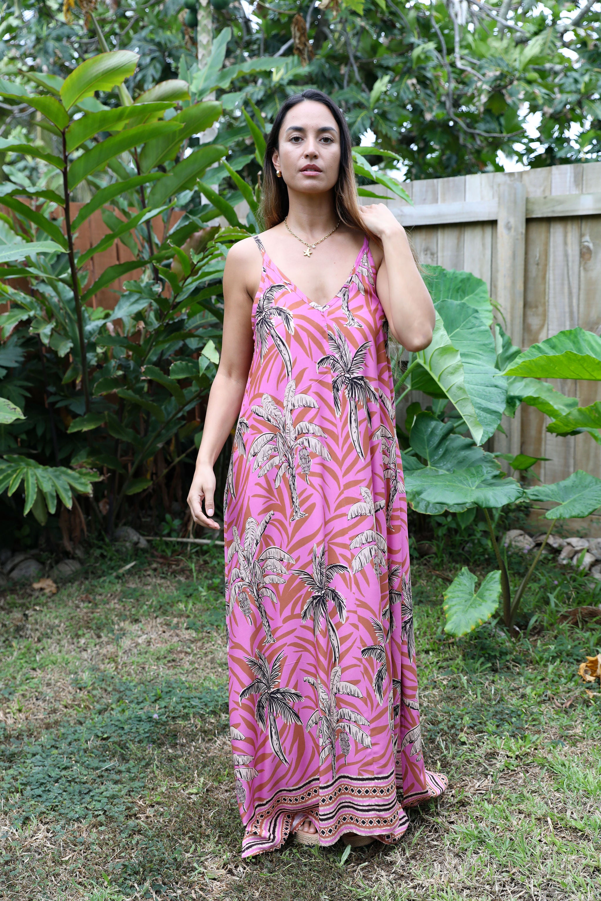 Pink Te Vene Maria Maxi Dress