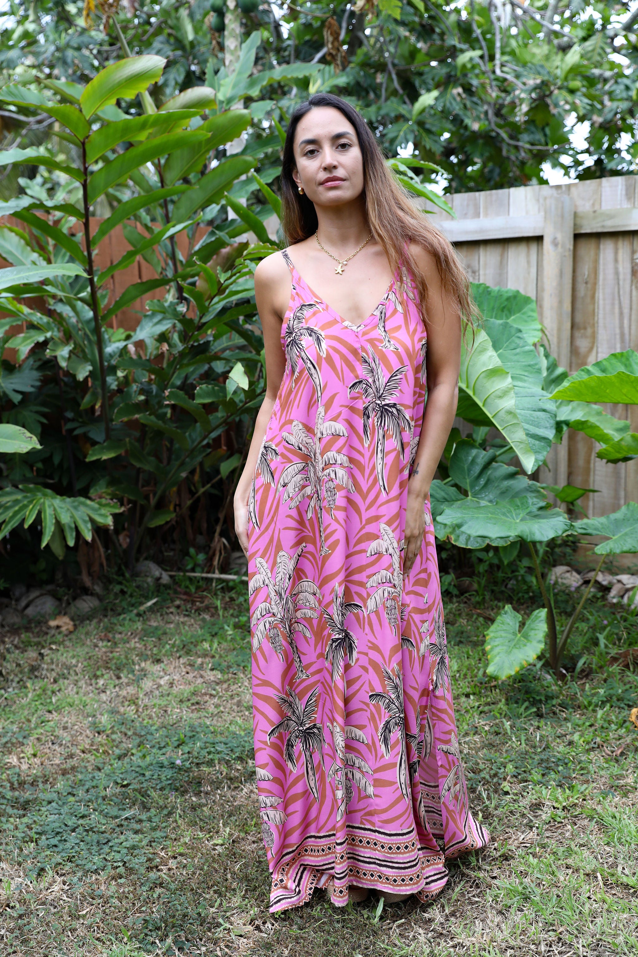 Pink Te Vene Maria Maxi Dress