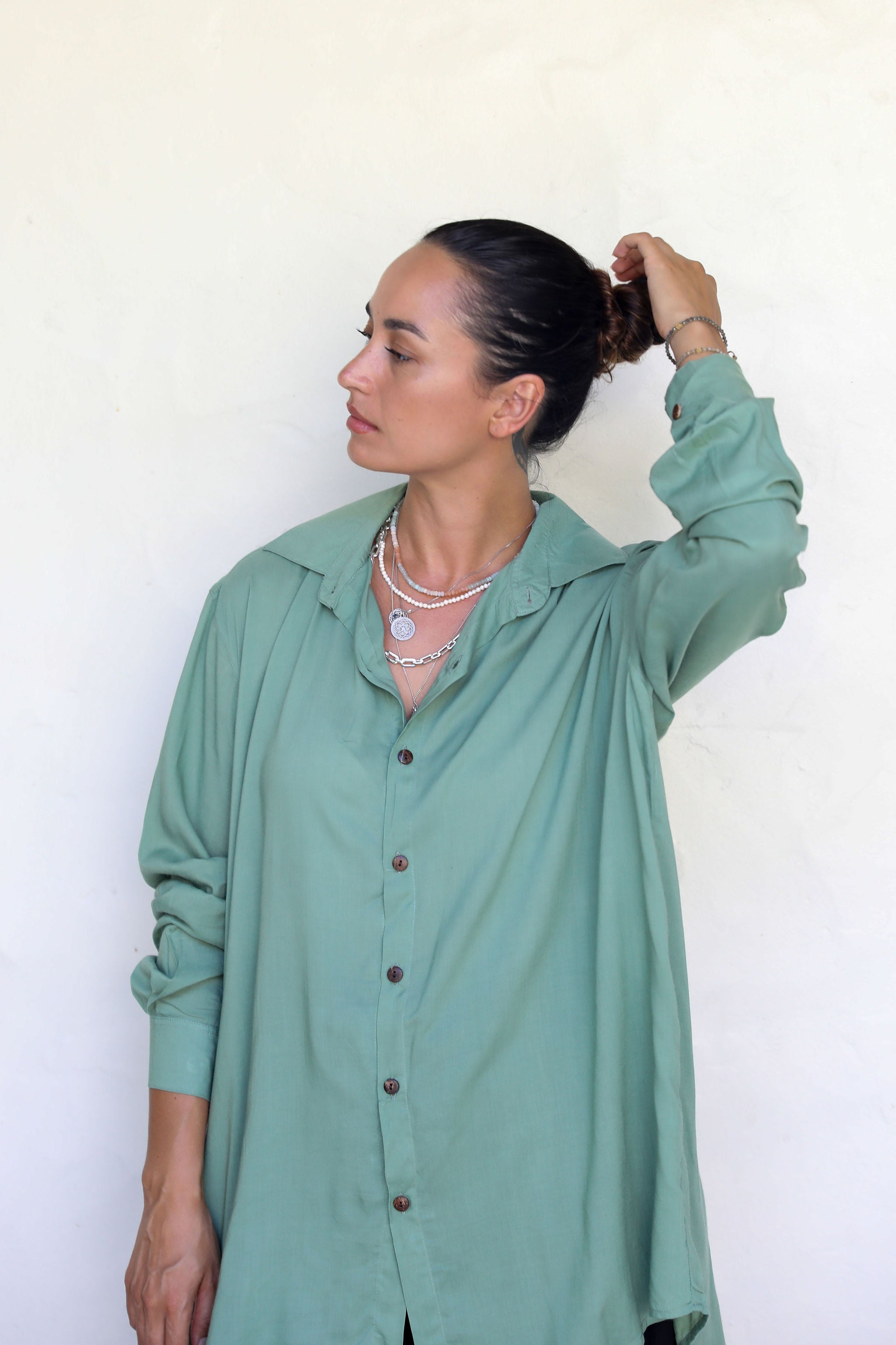 Palm Green Oversized Shirt