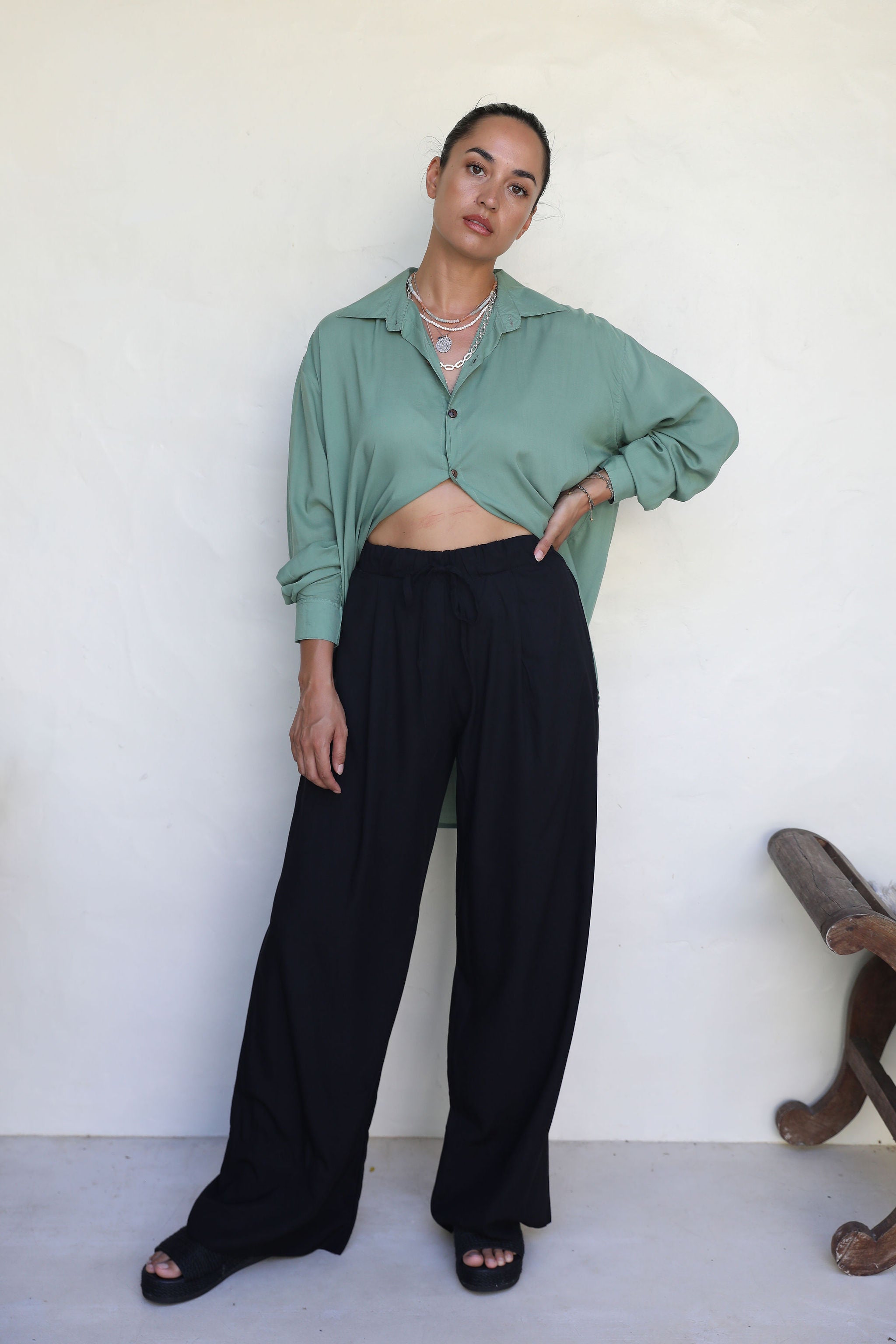 Palm Green Oversized Shirt
