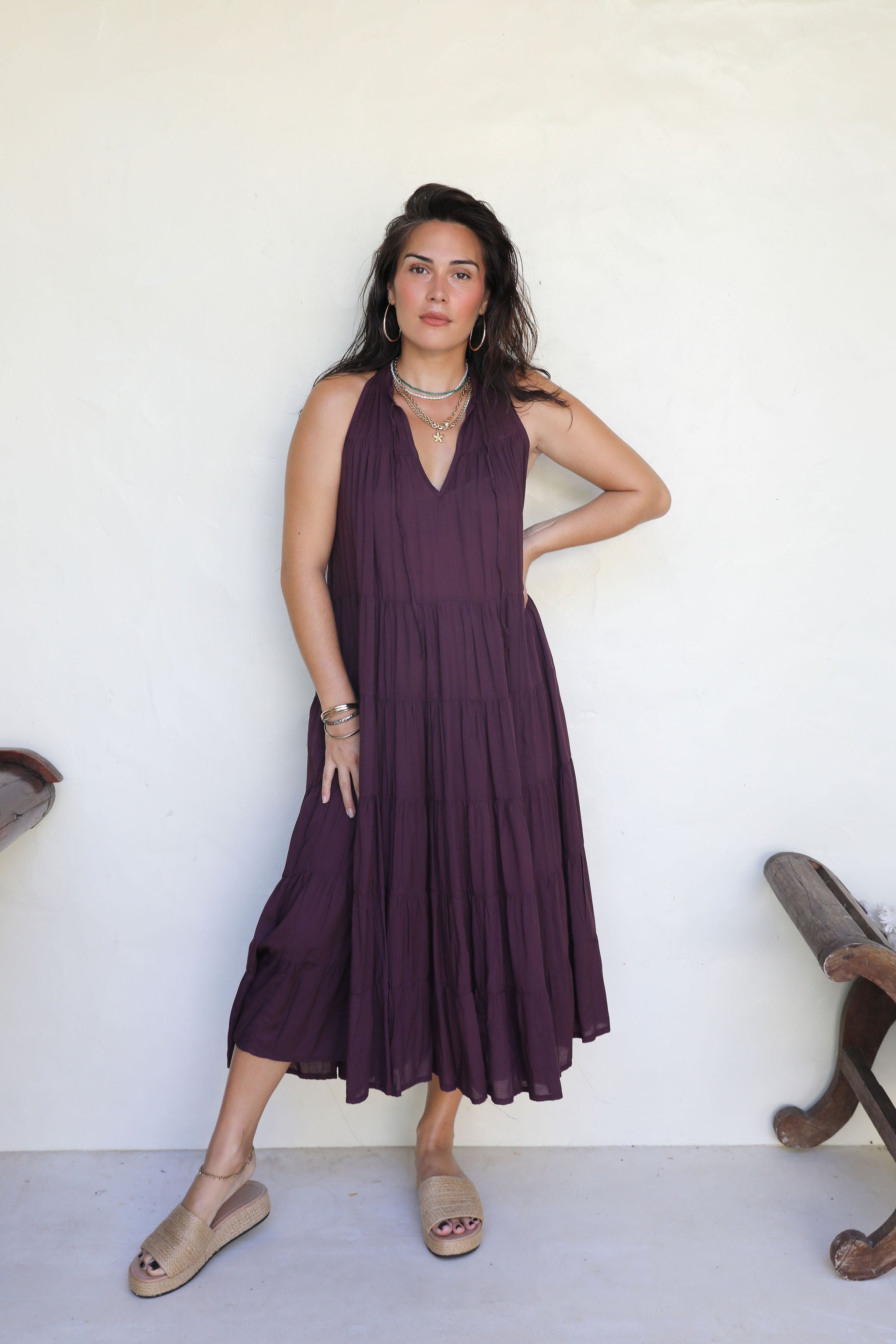 Fig Tiered Midi Dress