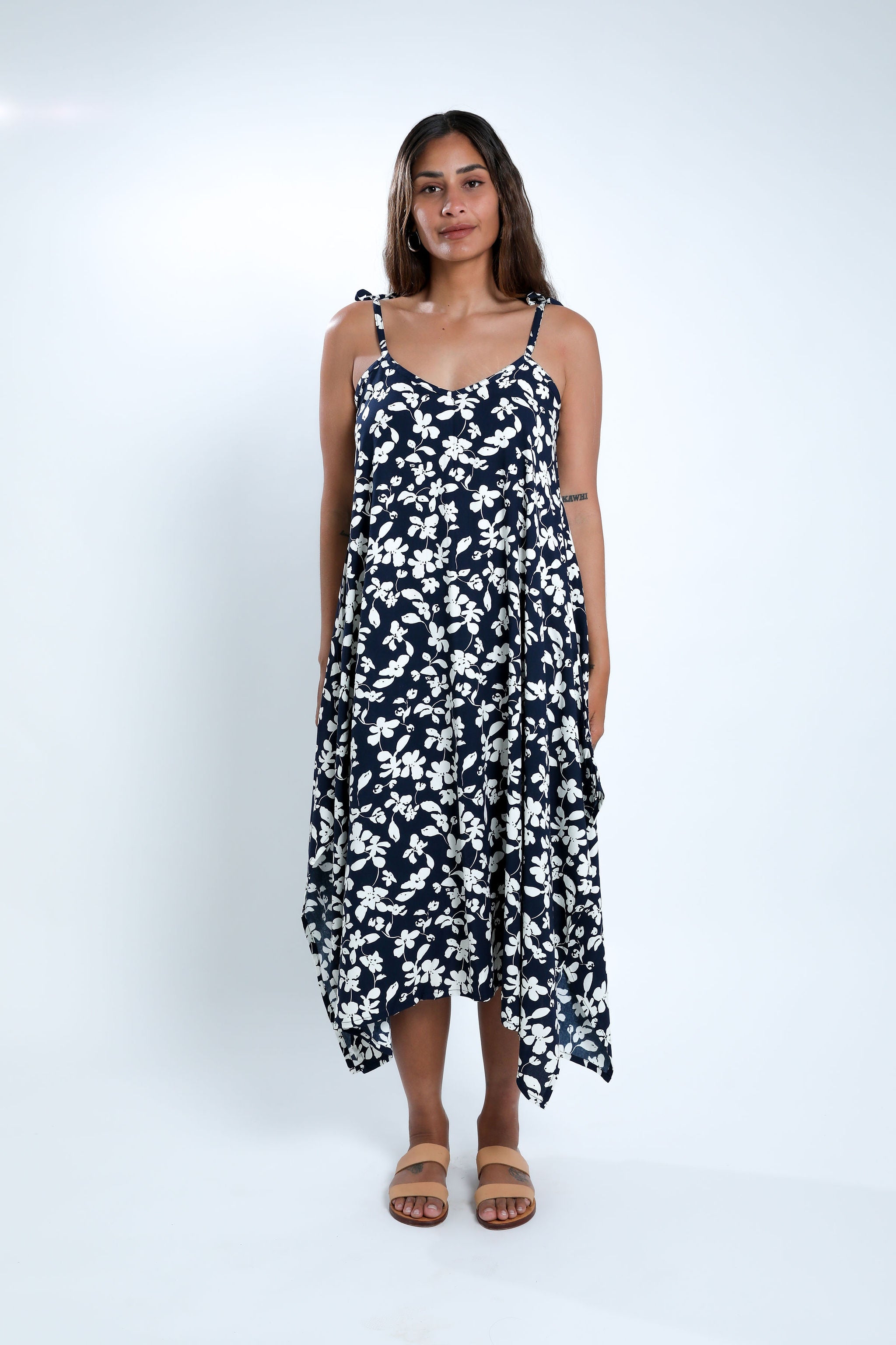 Navy Mona Floral Motu Maxi Dress