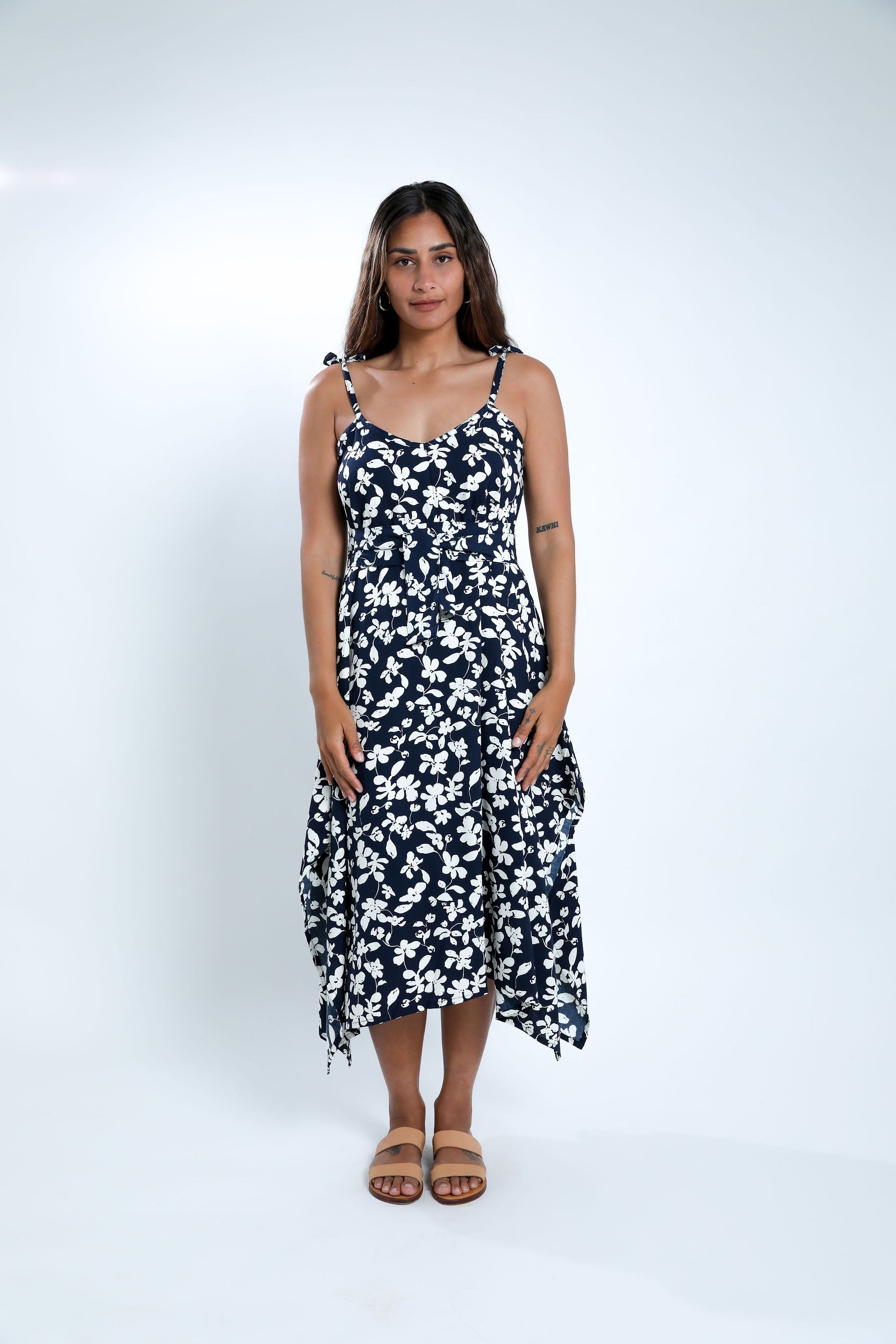 Navy Mona Floral Motu Maxi Dress