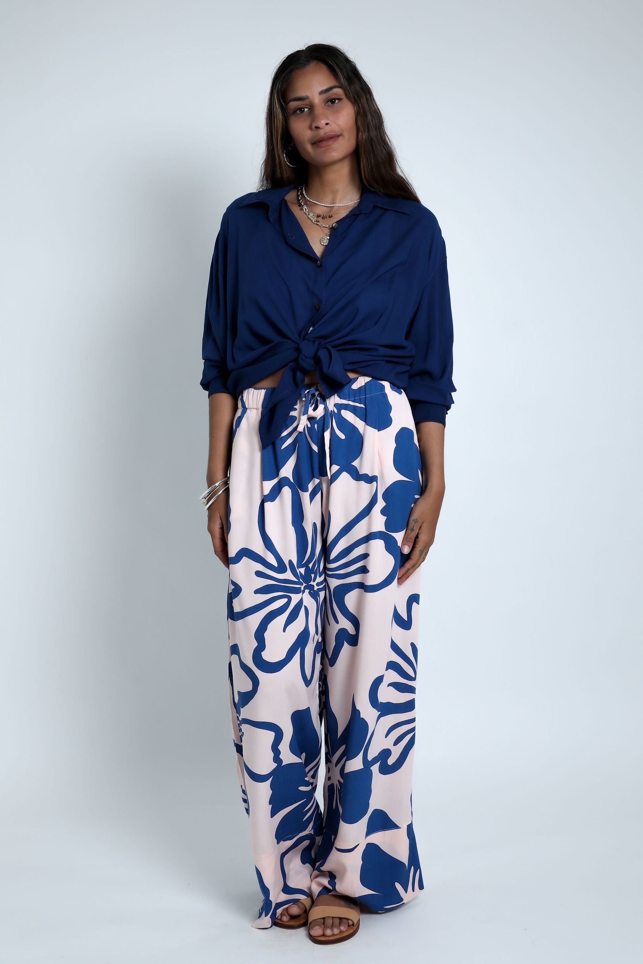Pink and Navy Te Kaute Grace Pant