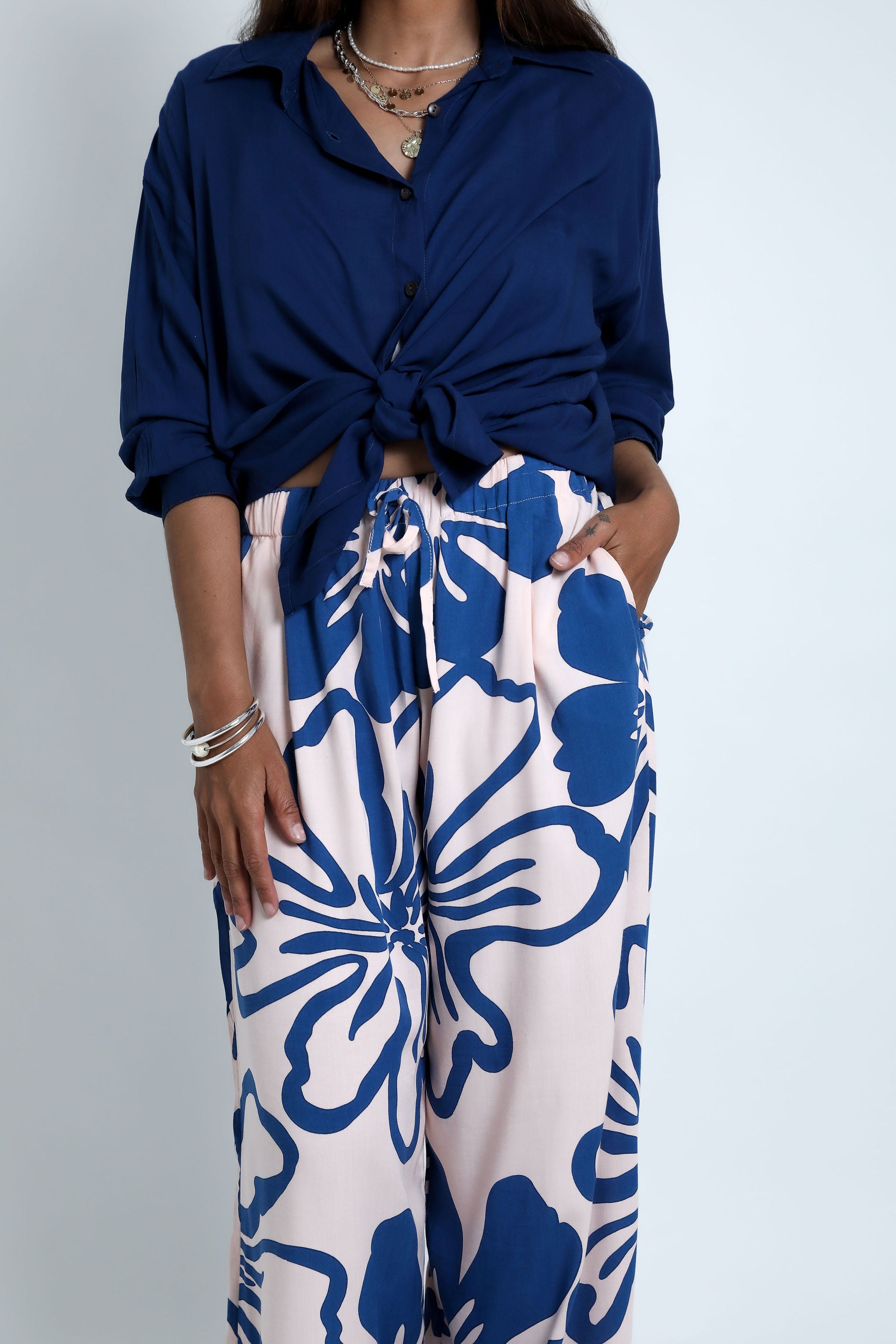 Pink and Navy Te Kaute Grace Pant