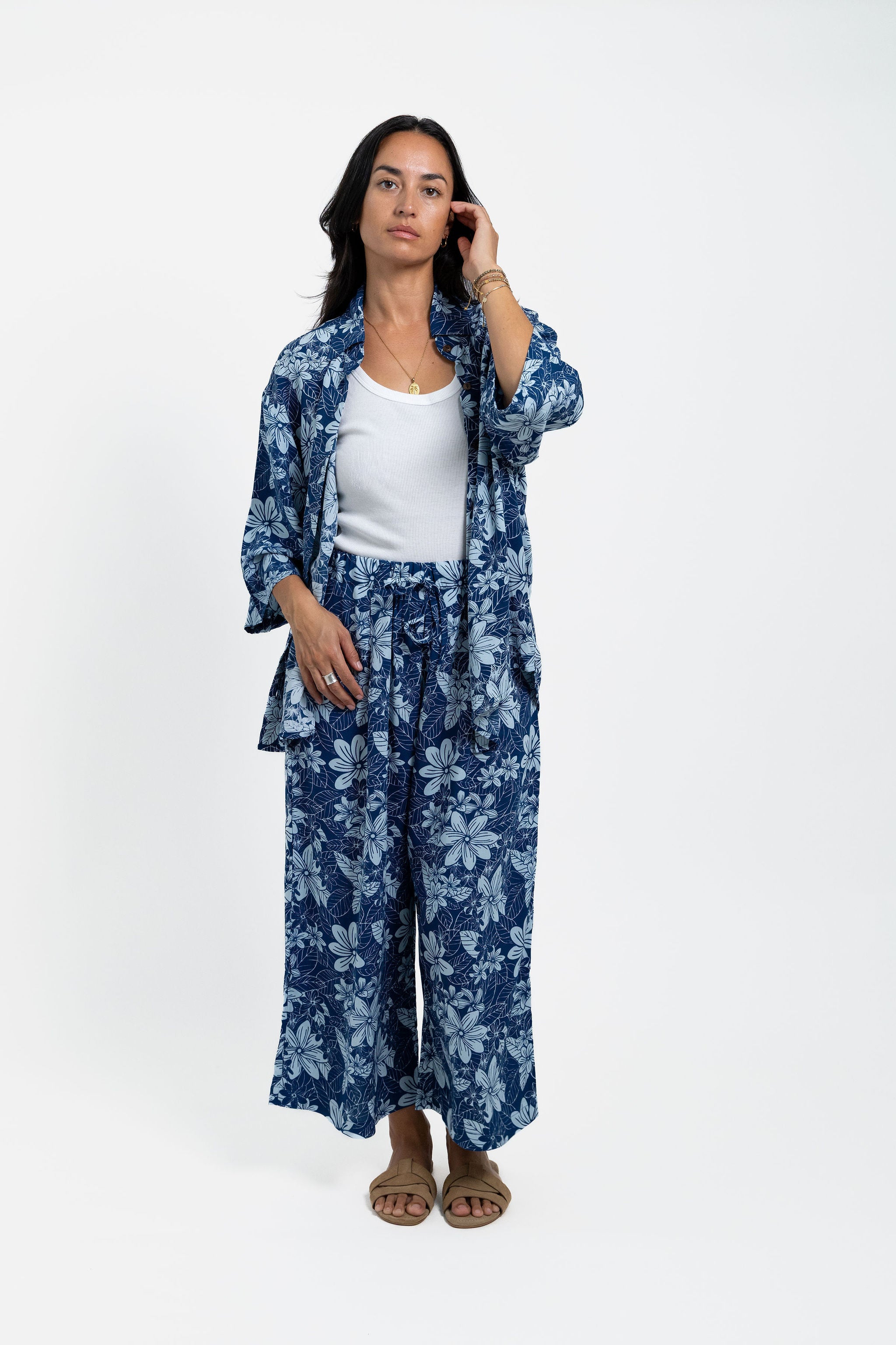 Blue Tiare Garden Nohanna Shirt