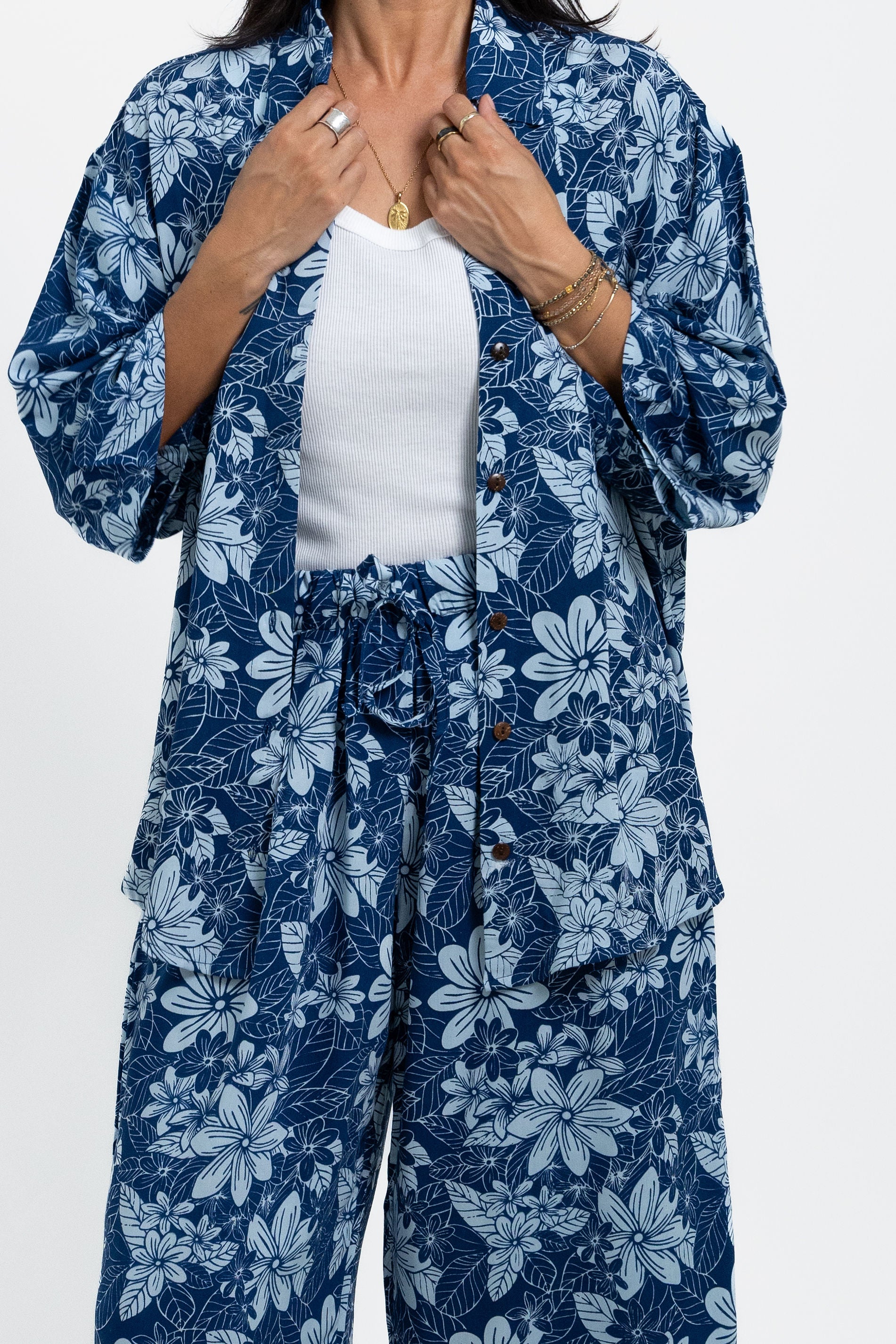 Blue Tiare Garden Nohanna Shirt