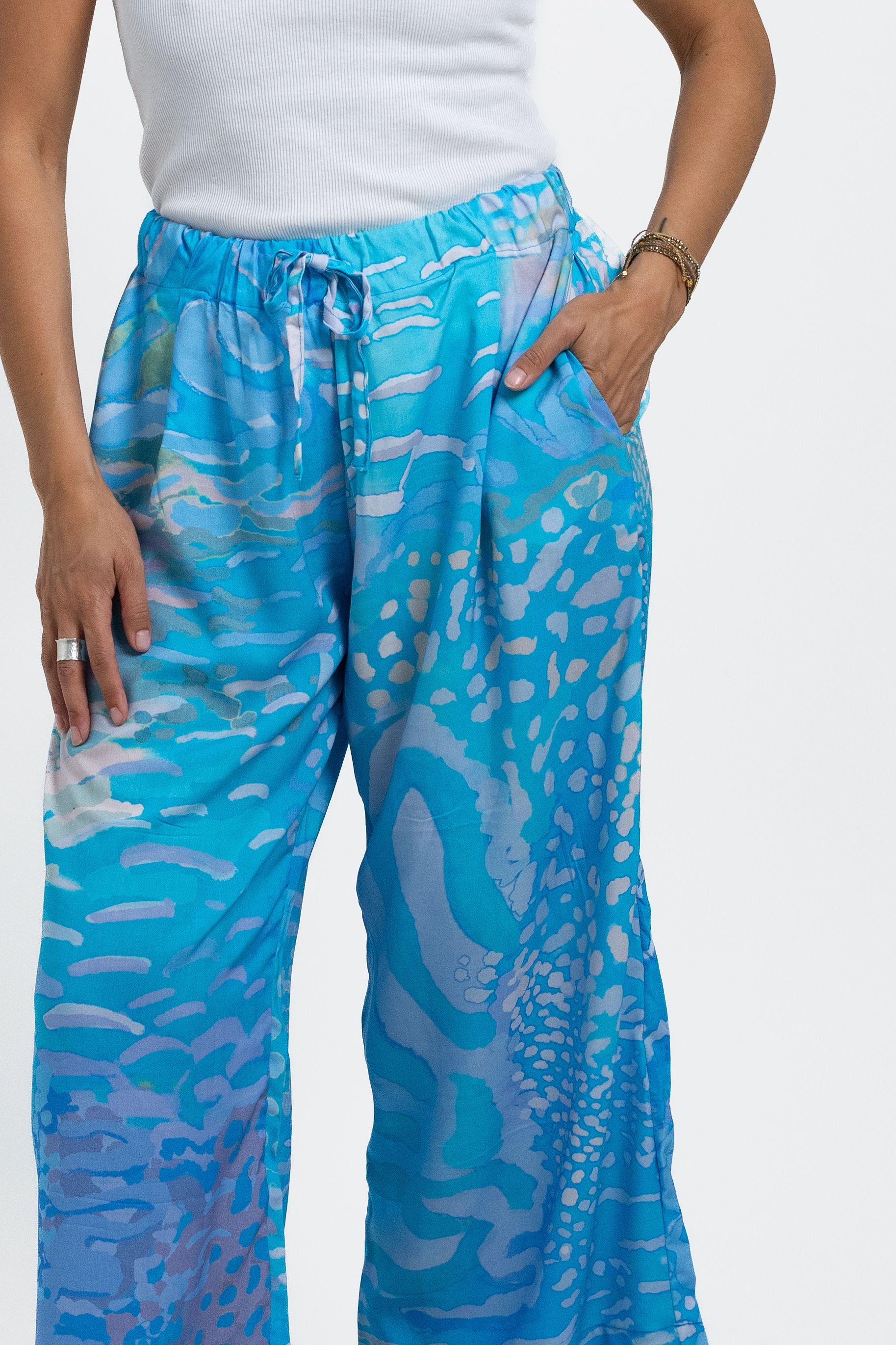 Blue Parrot Fish Cropped Grace Pant