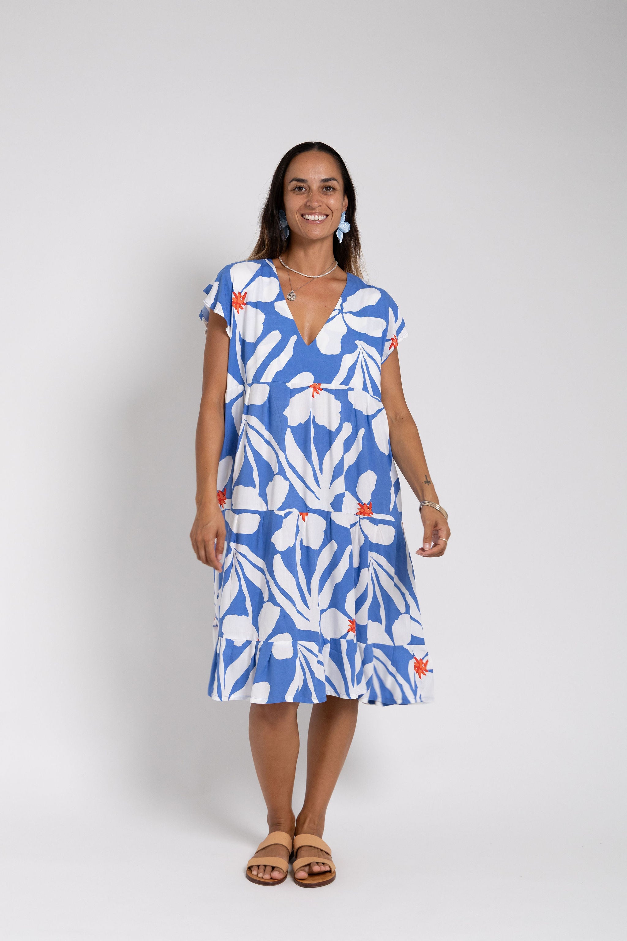 Blue Day Garden Tia V Neck Dress