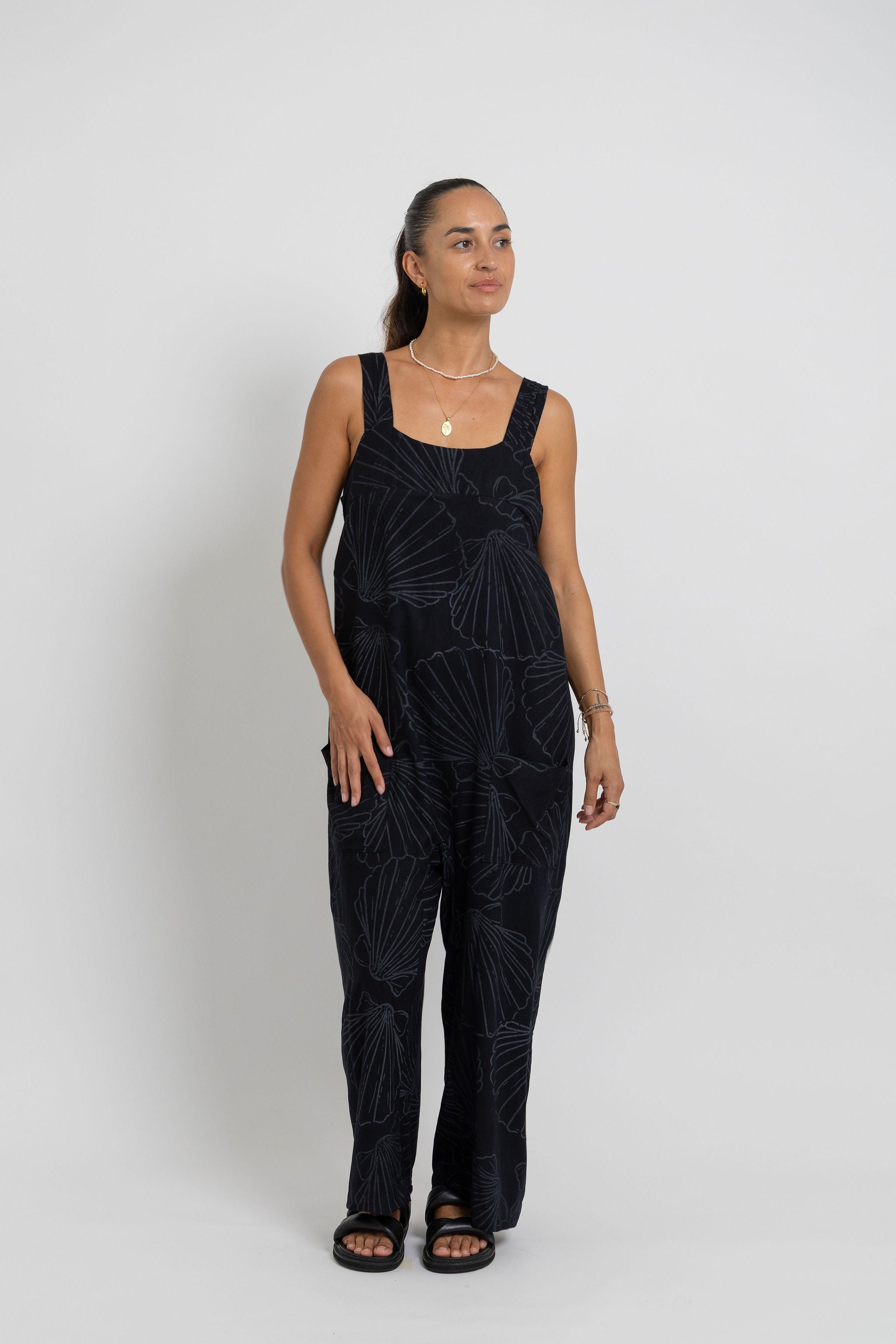 Black Shell Minar Jumpsuit