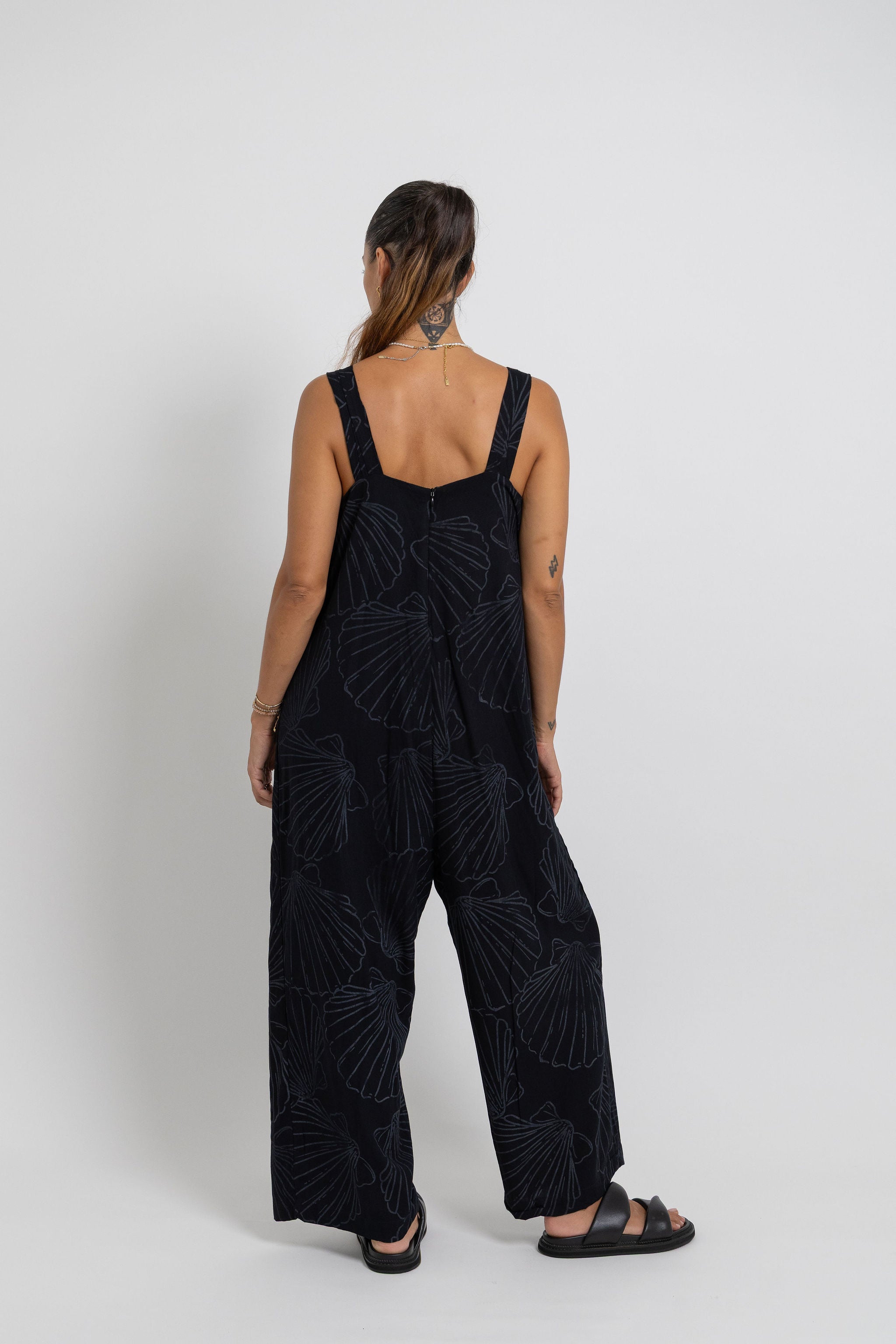 Black Shell Minar Jumpsuit