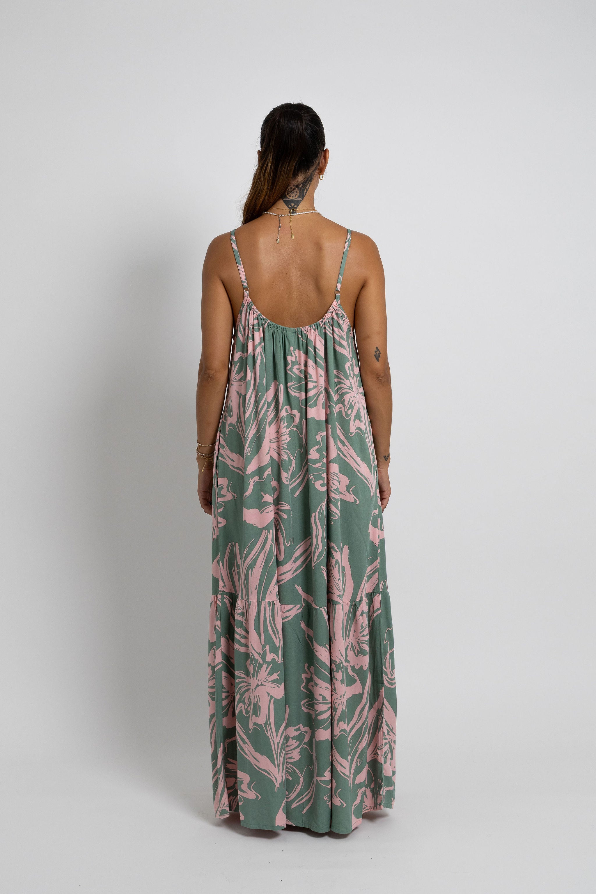 Pink Khaki Tiare Dreams Rama Maxi