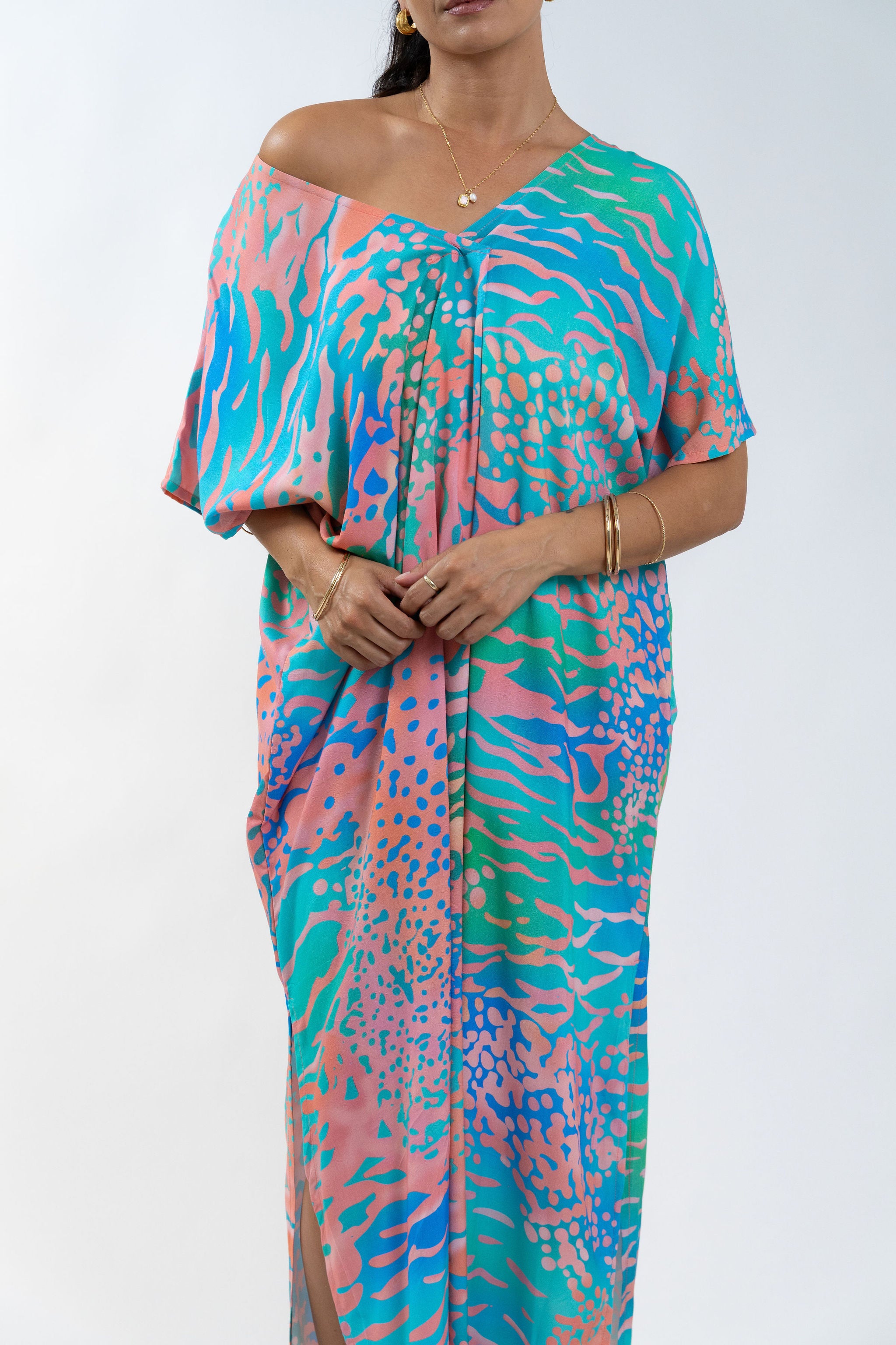 Pink Parrot Fish Mana Kaftan