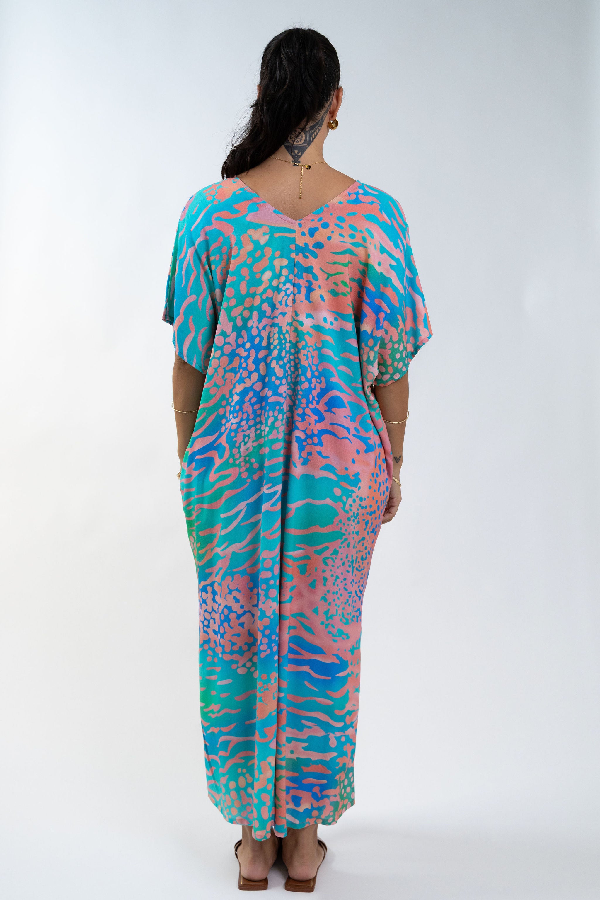 Pink Parrot Fish Mana Kaftan