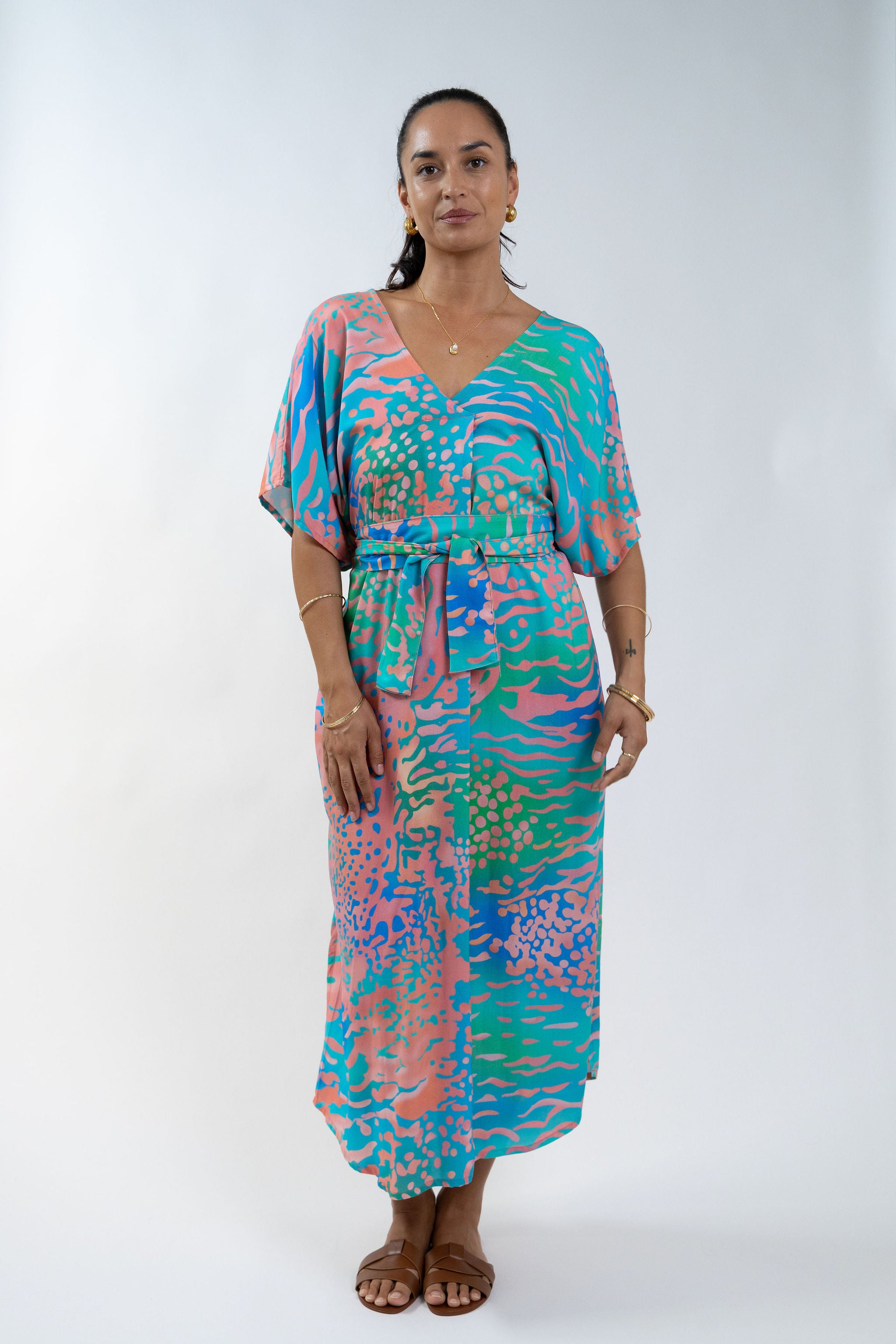 Pink Parrot Fish Mana Kaftan