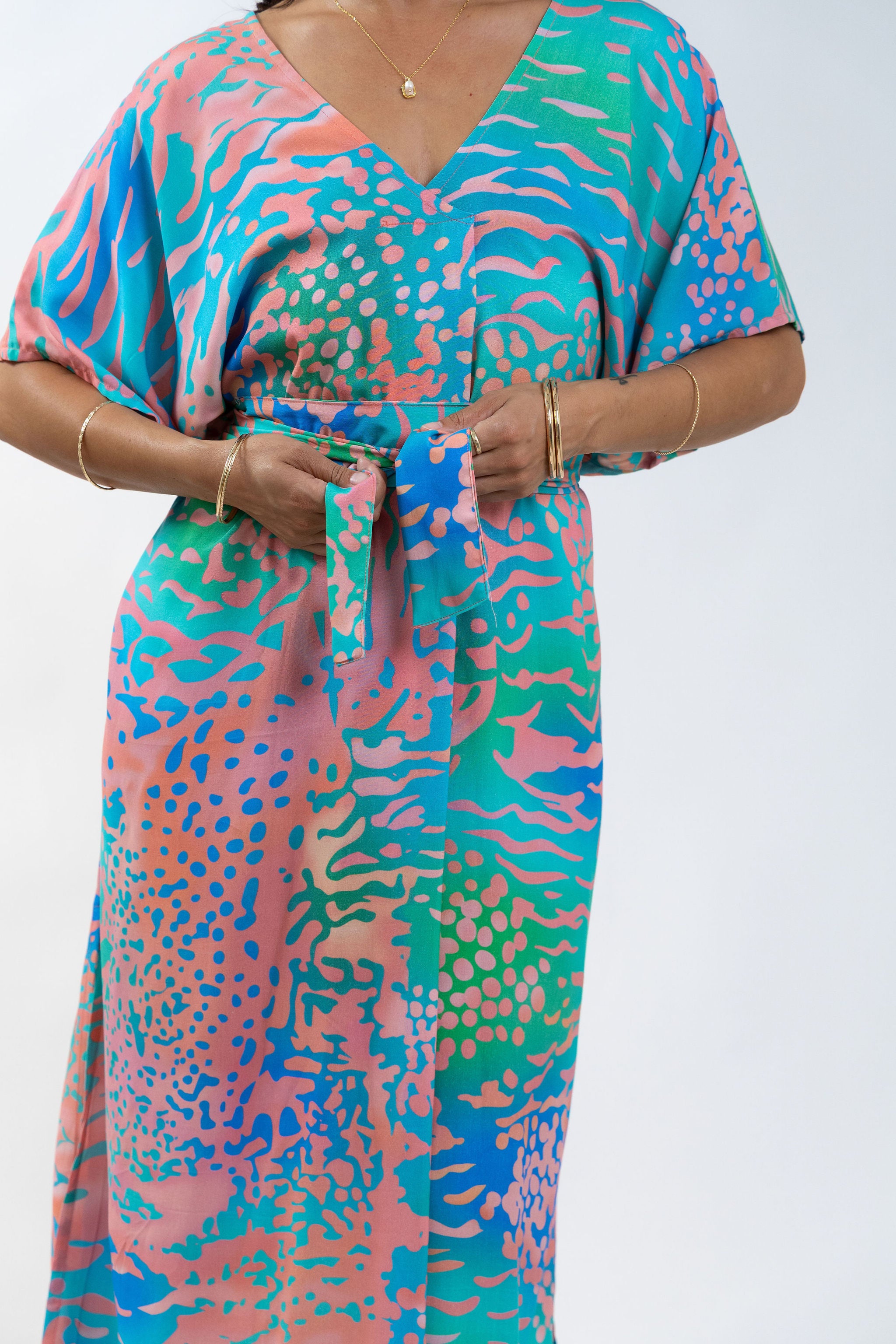 Pink Parrot Fish Mana Kaftan