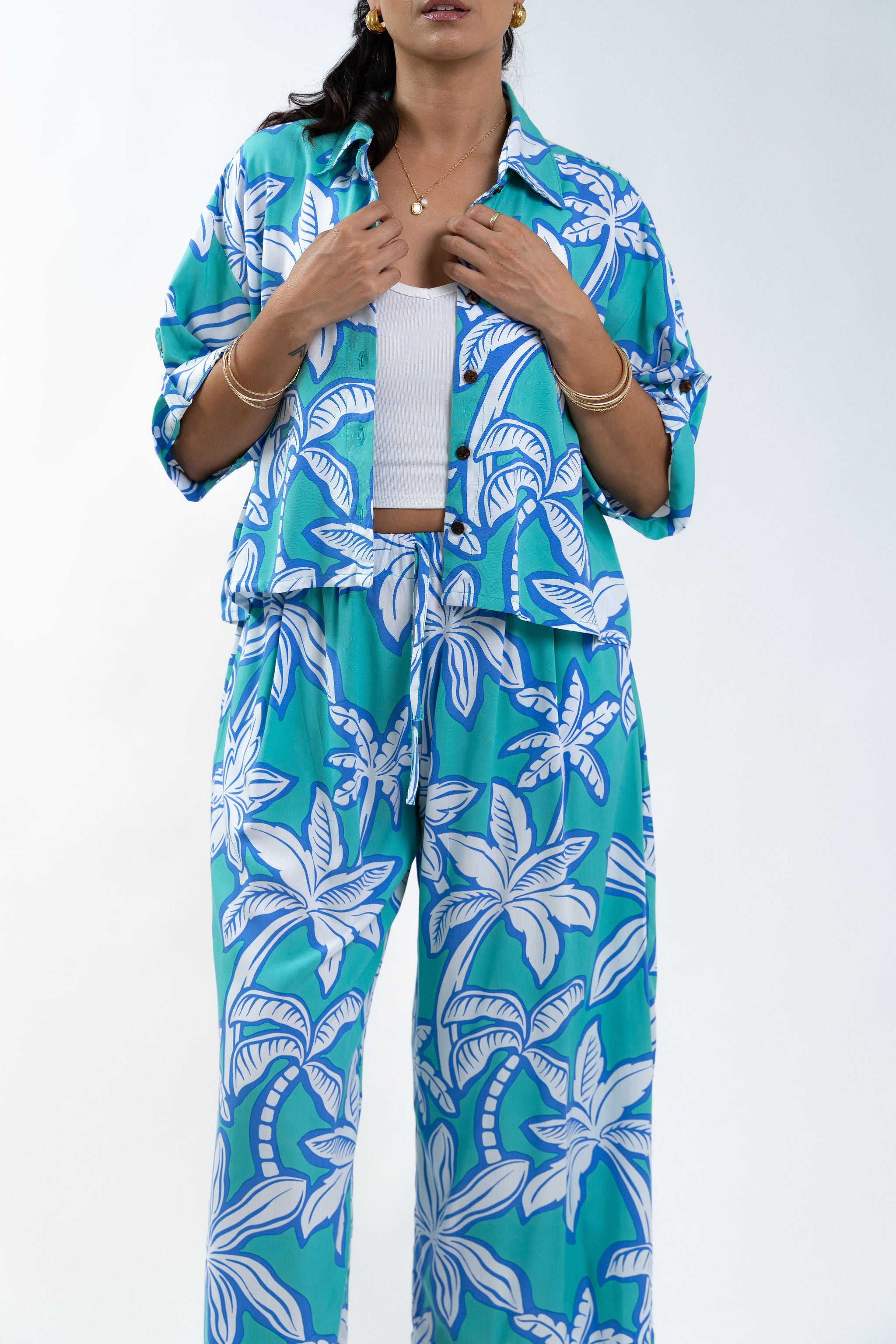 Green Moana Grove Cropped Grace Pant