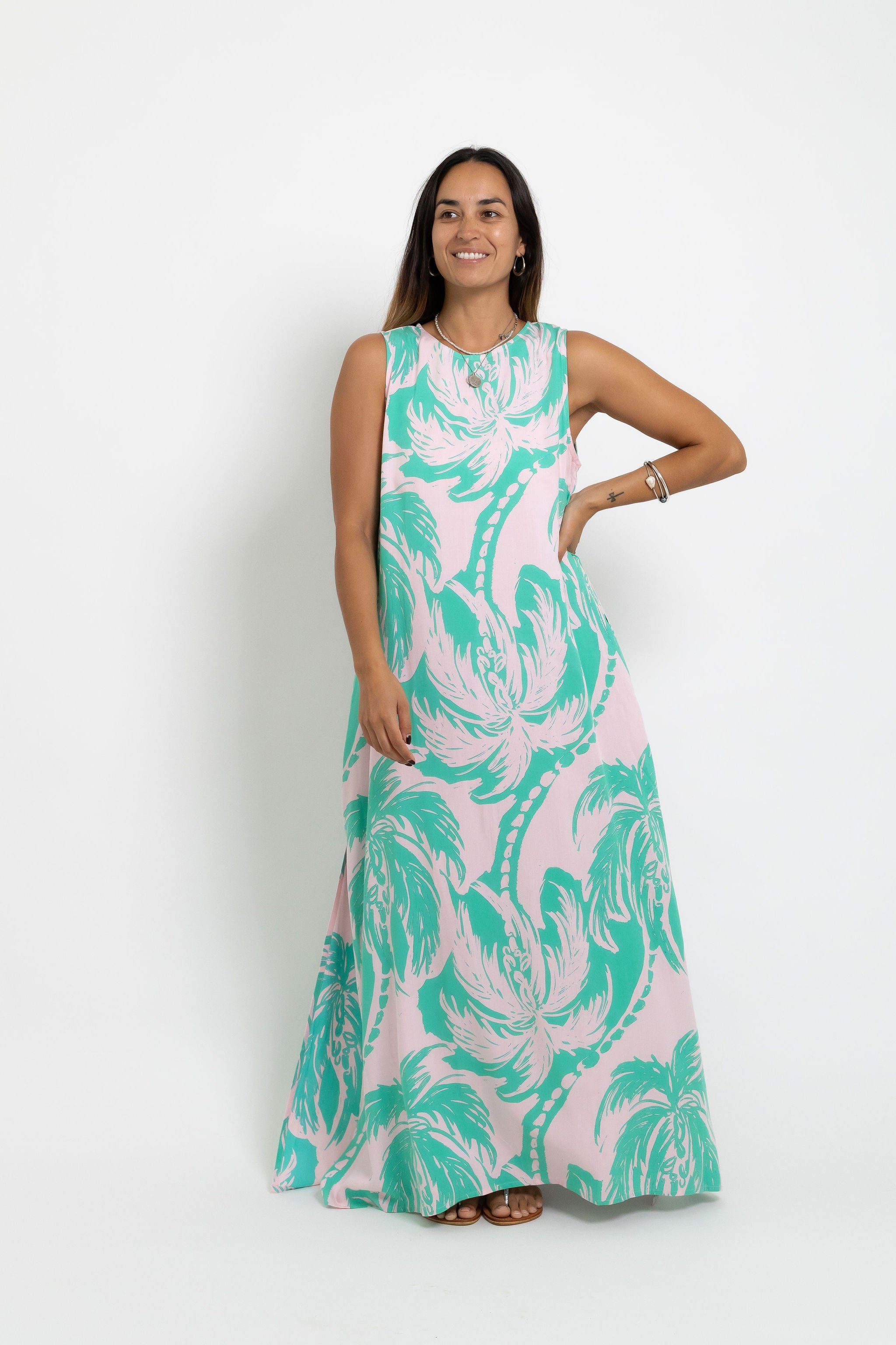 Pink Jade Coconut Swell Mere Maxi Dress