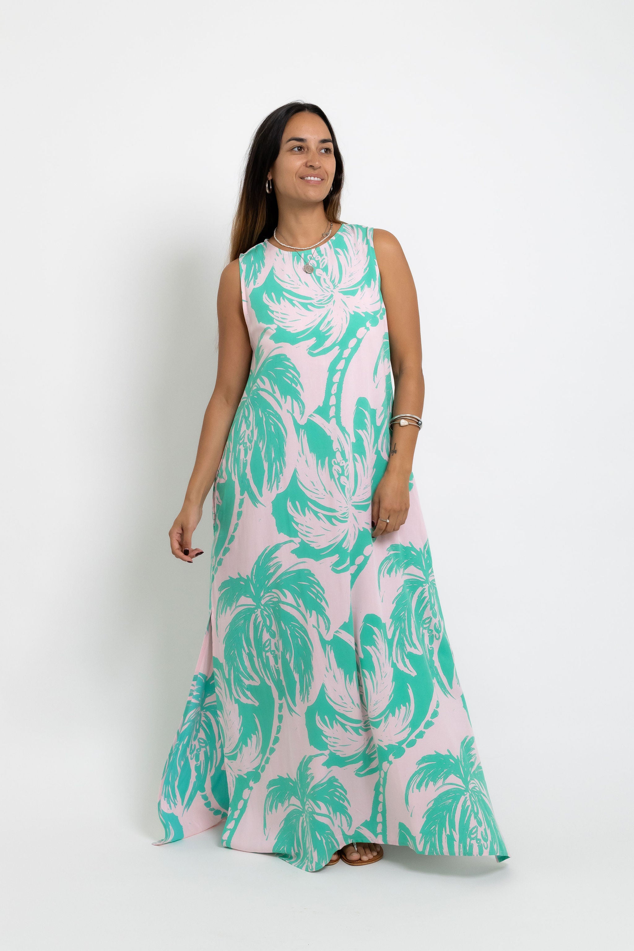 Pink Jade Coconut Swell Mere Maxi Dress
