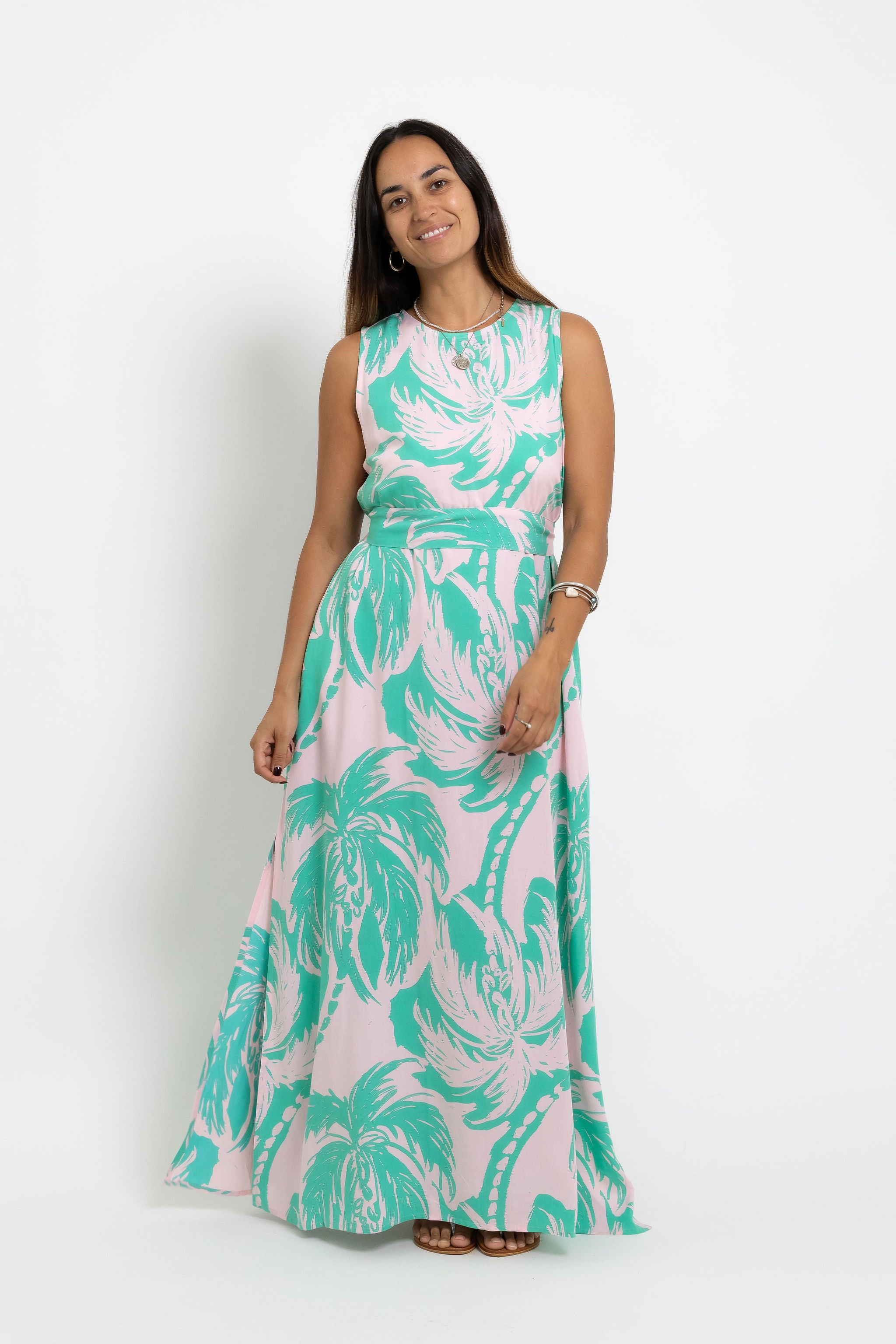 Pink Jade Coconut Swell Mere Maxi Dress