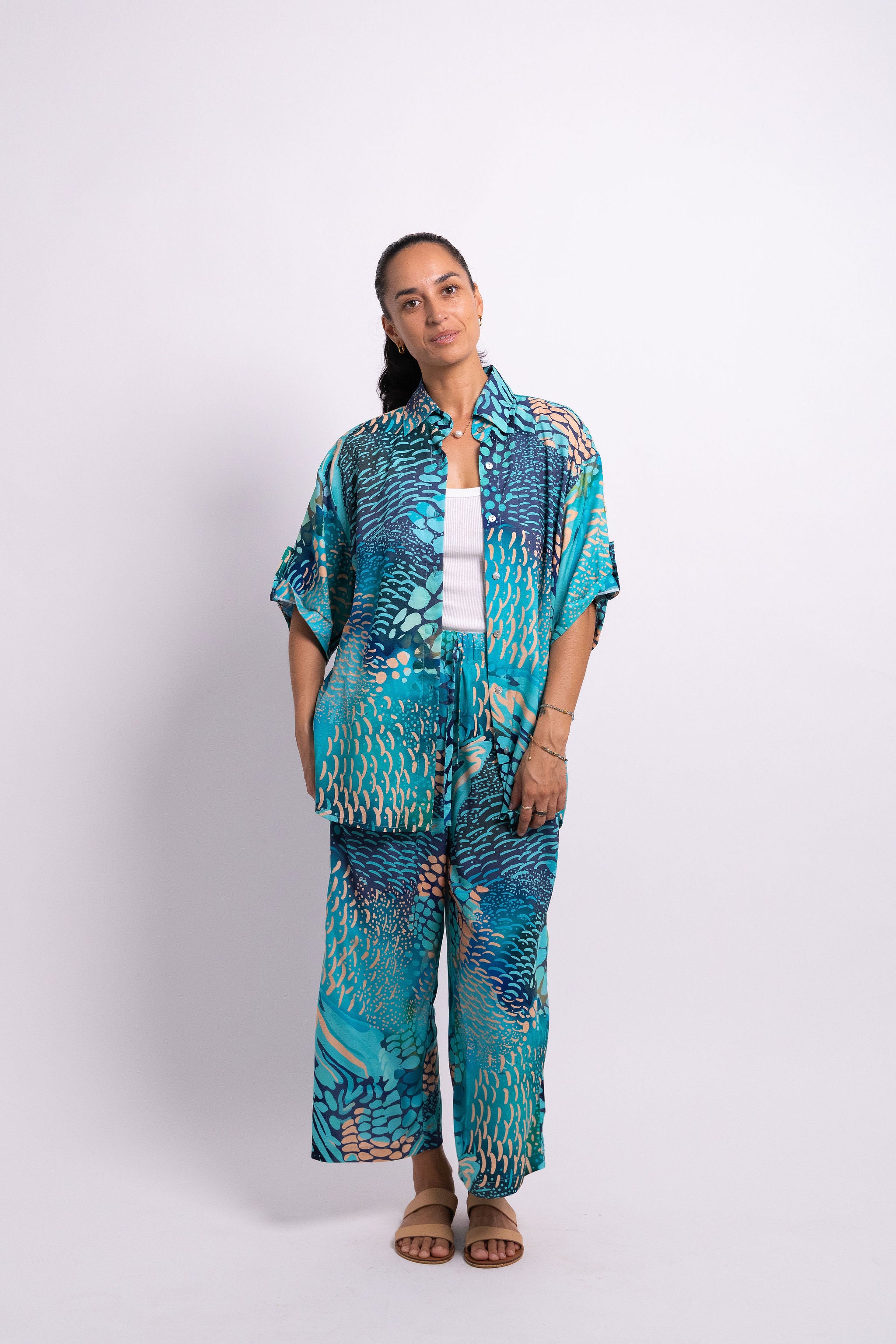 Indigo Parrot Fish Scarlett Shirt
