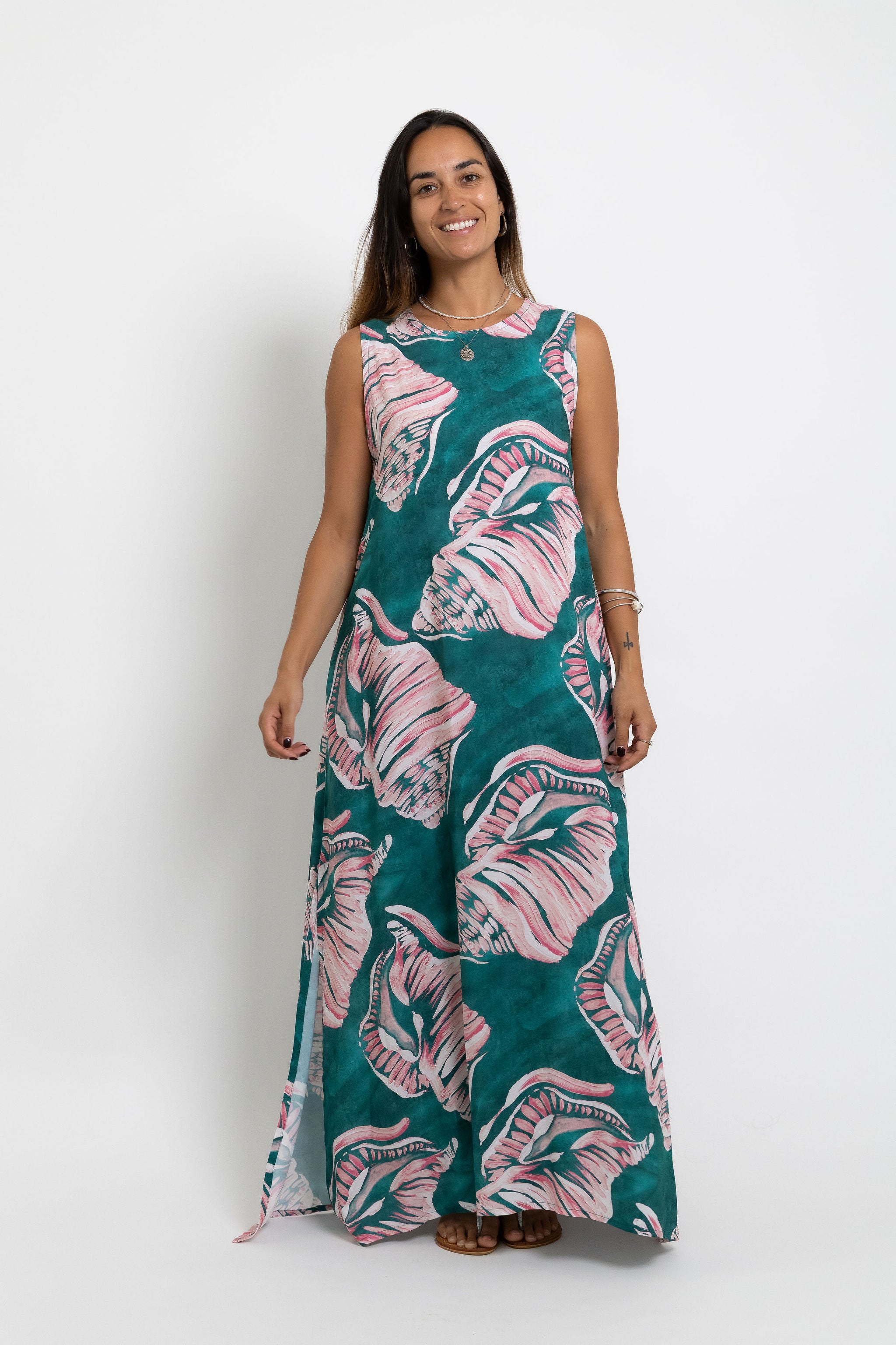 Jade Conch Shell Mere Maxi Dress
