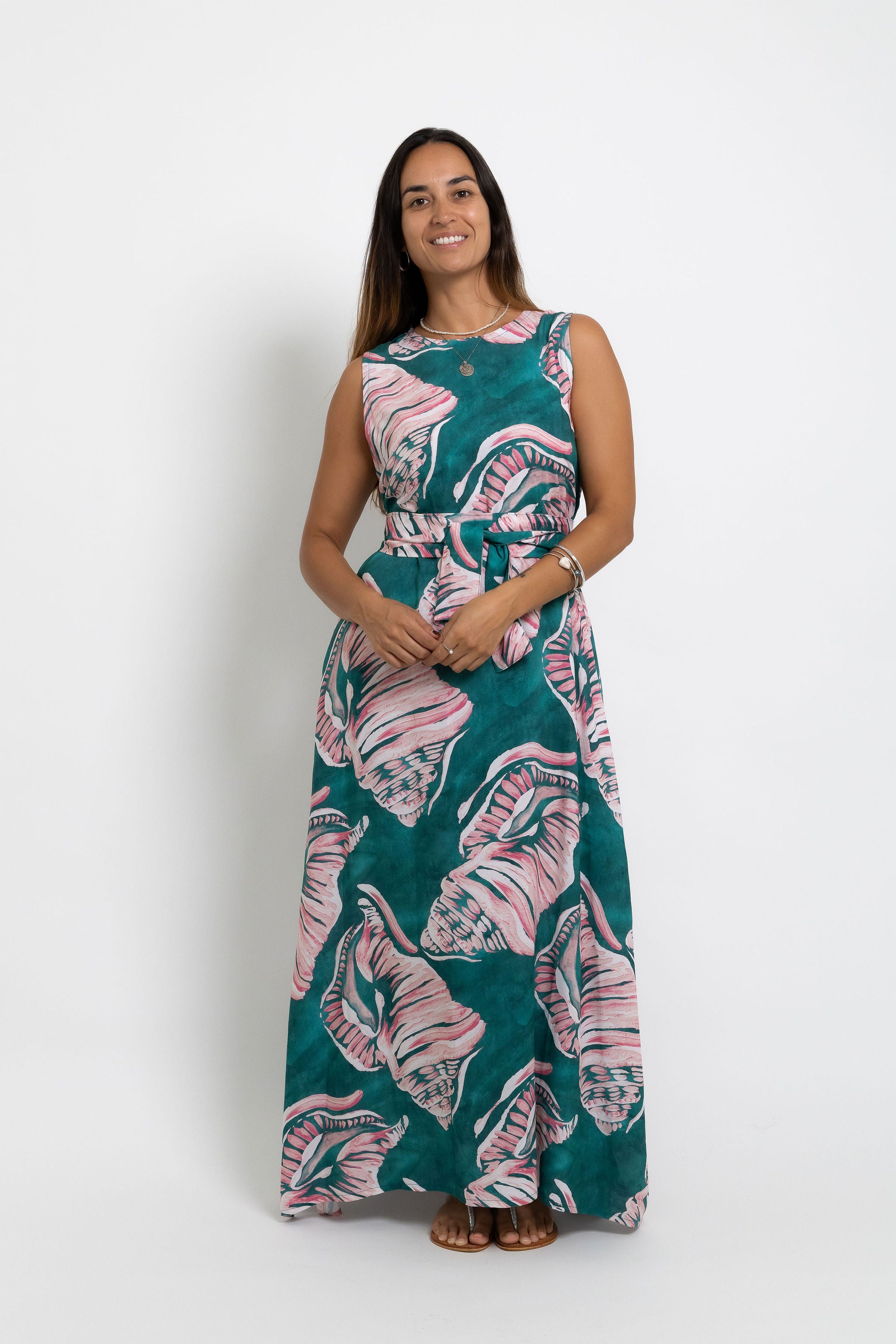 Jade Conch Shell Mere Maxi Dress