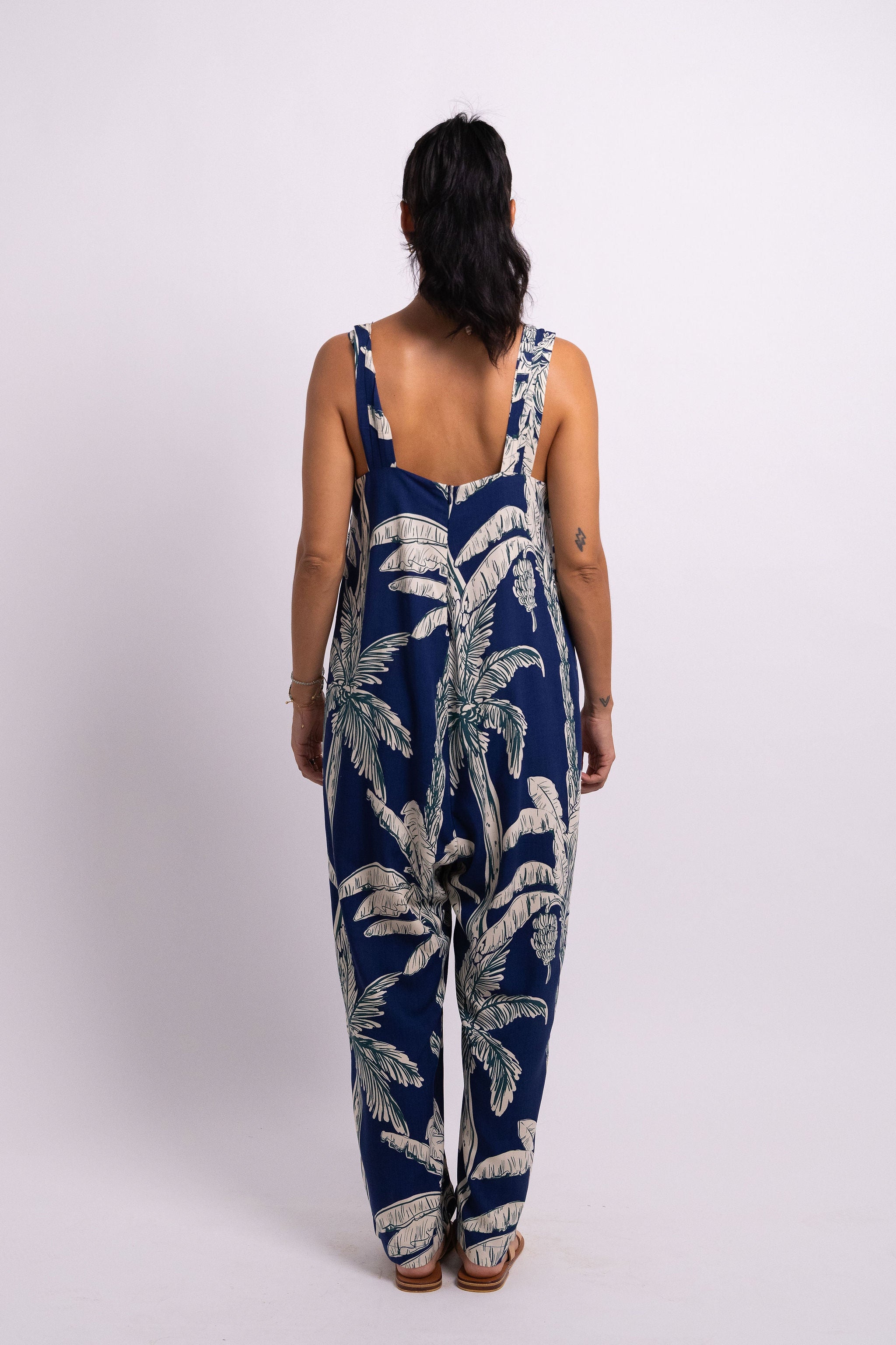 Navy Coco Palm Minar Jumpsuit