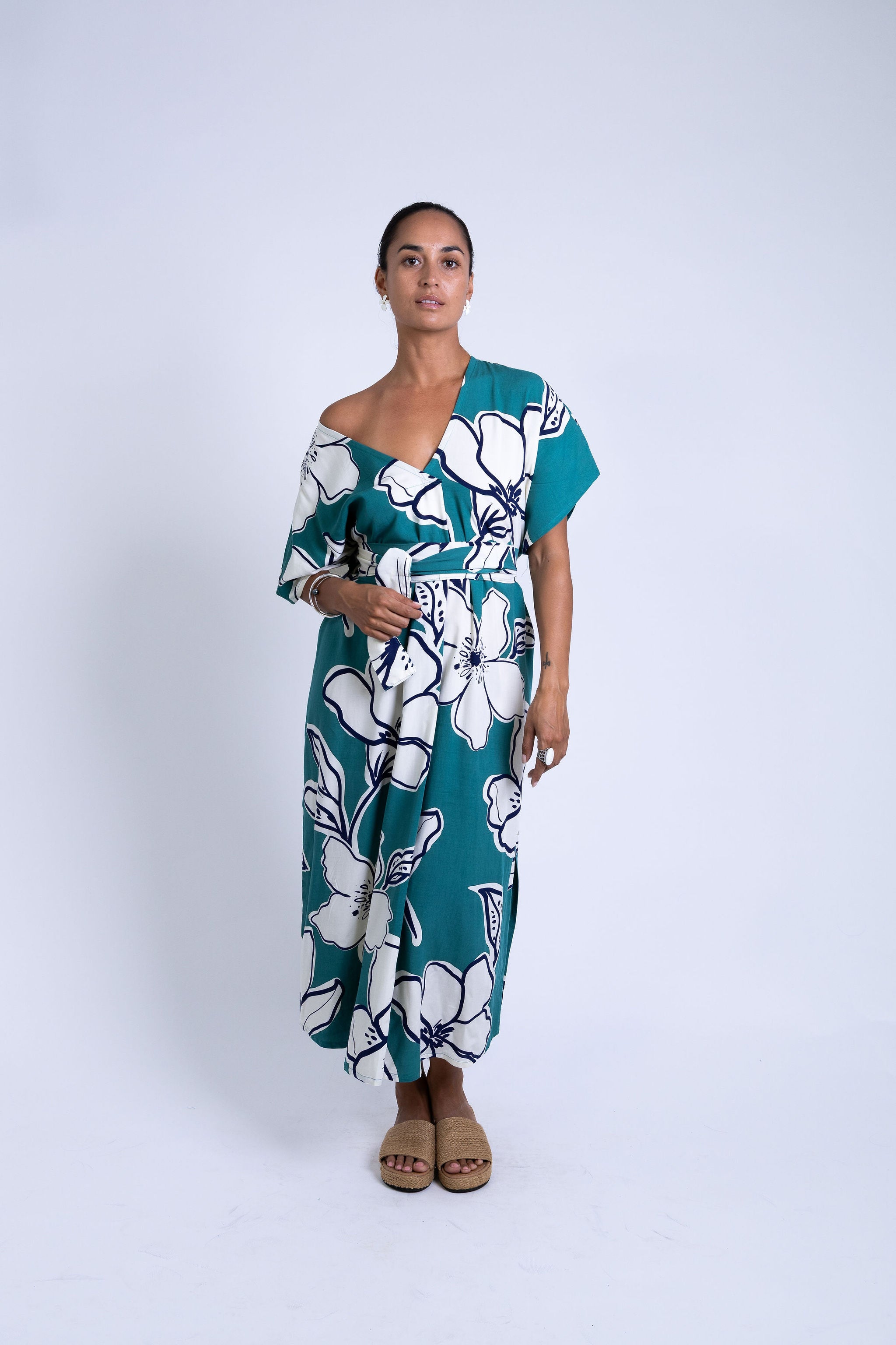 Teal Rara Mana Kaftan