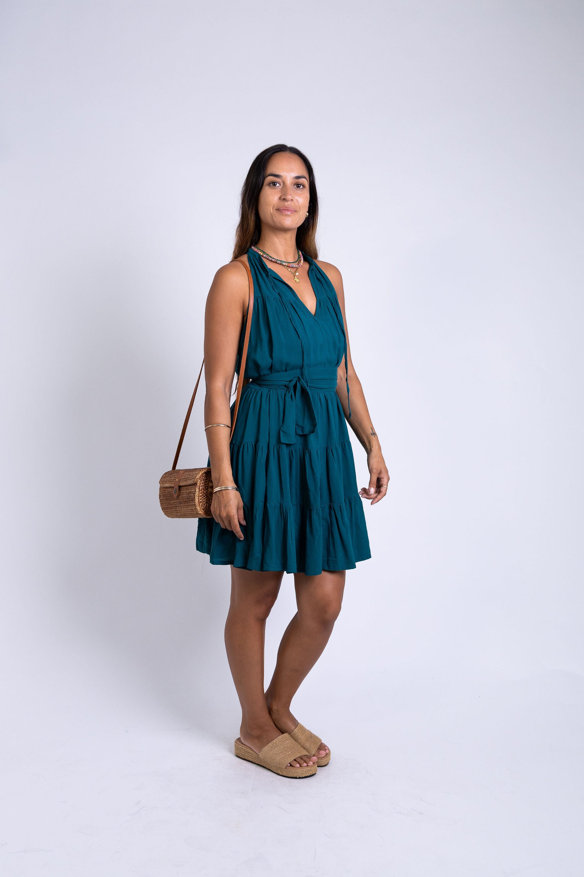 Ocean Green Light Weight Mini Dress