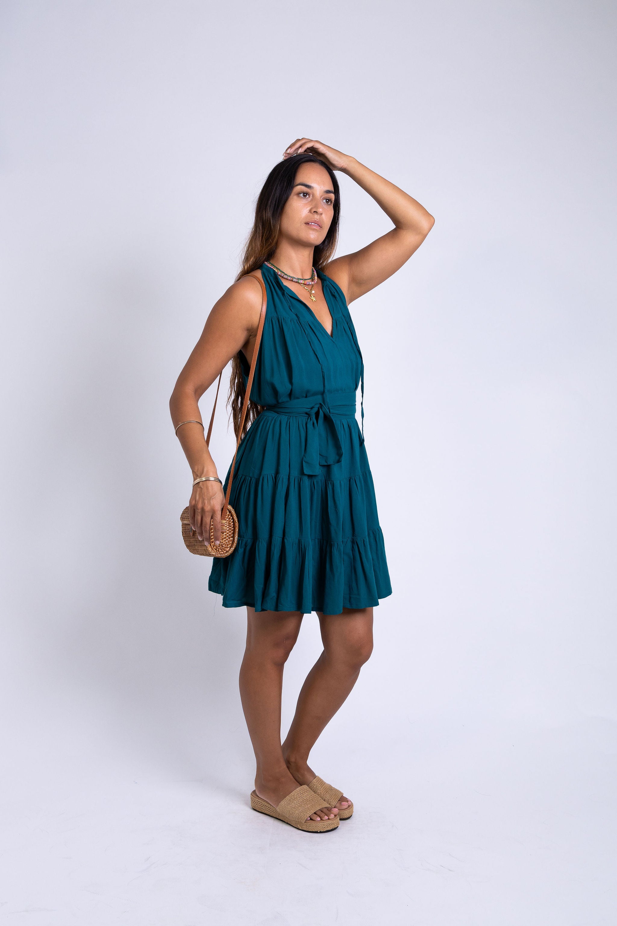 Ocean Green Light Weight Mini Dress