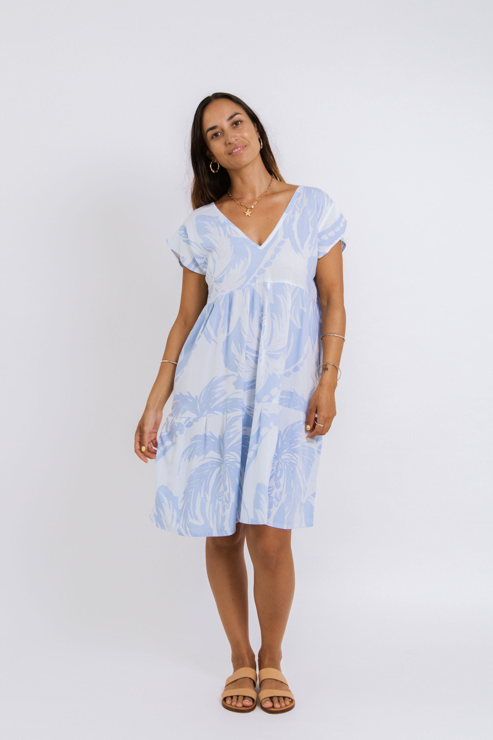 Blue Coconut Swell Pauline V Neck Dress