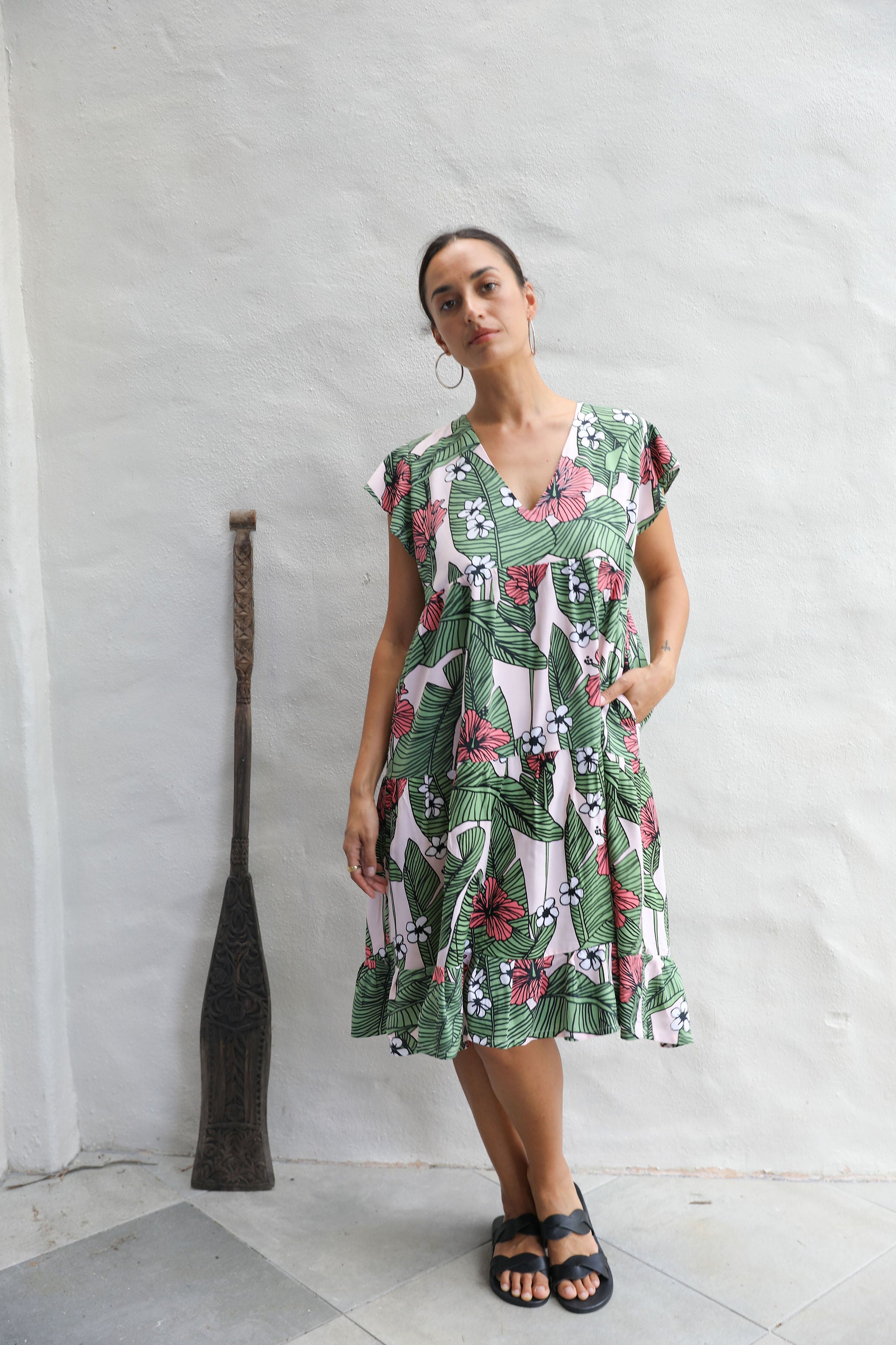 Spring Garden Tia V Neck Dress