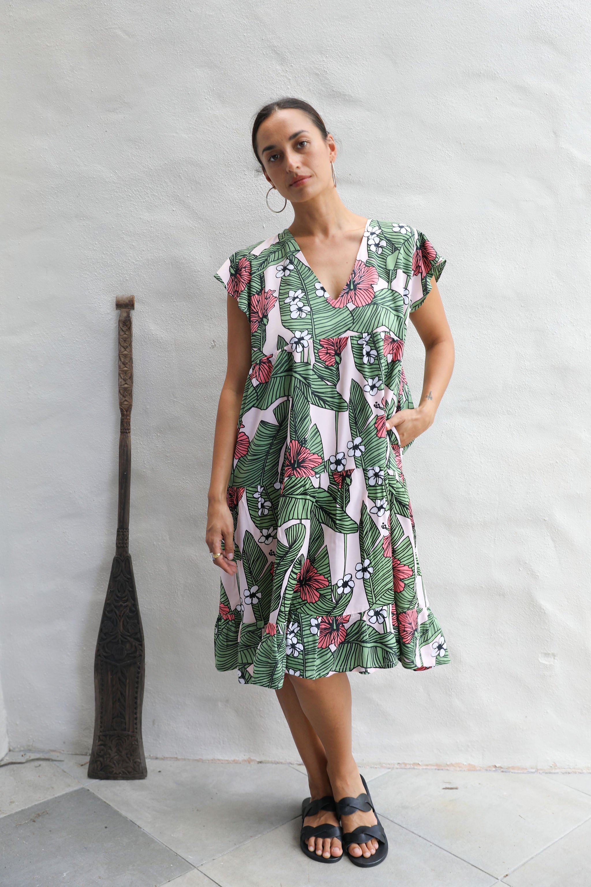 Spring Garden Tia V Neck Dress