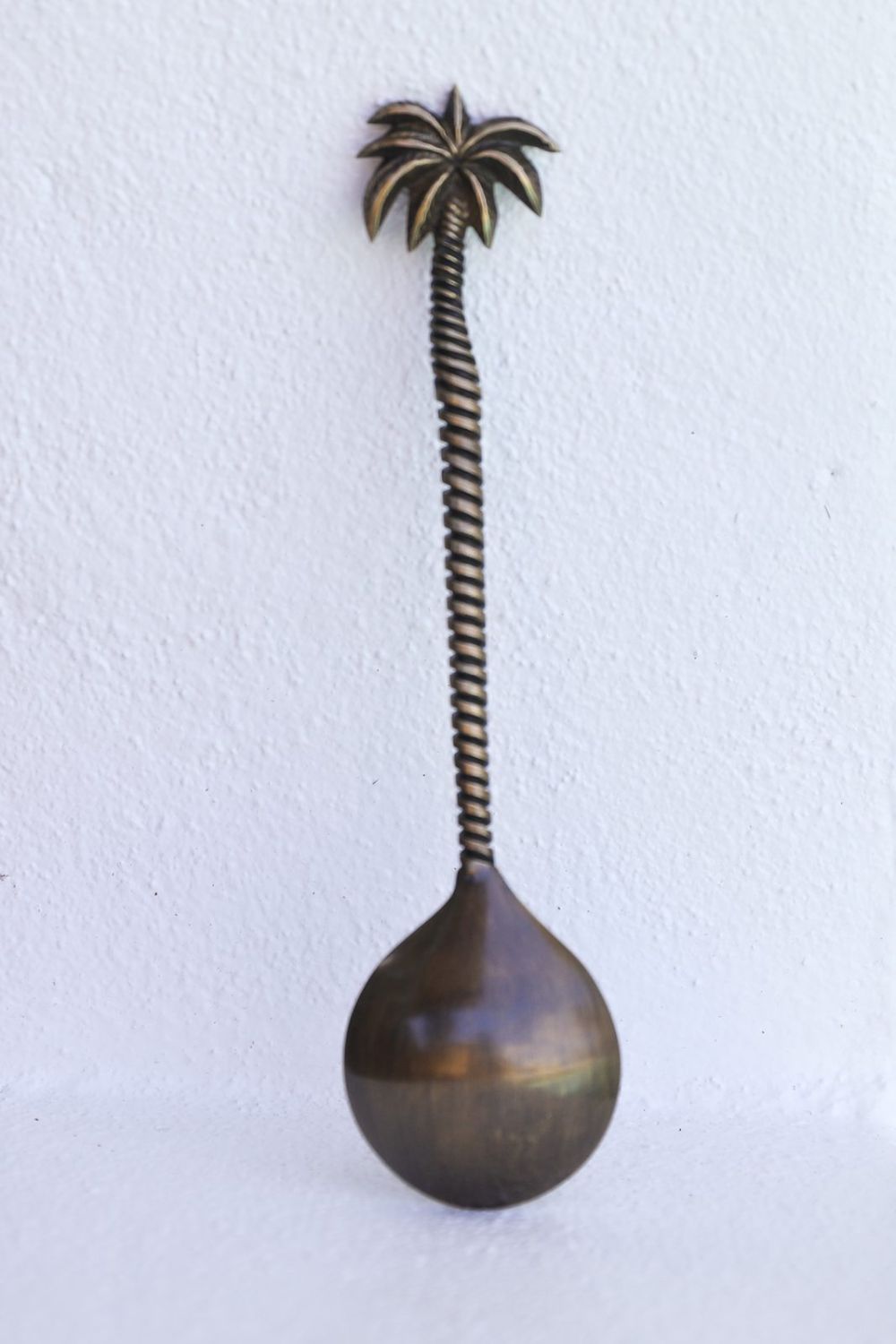 Palm Tree Brass Serving Spoon