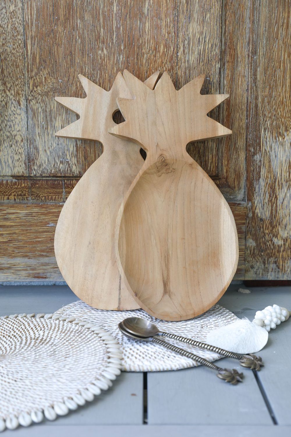 Pineapple Shape Wooden Serving Tray