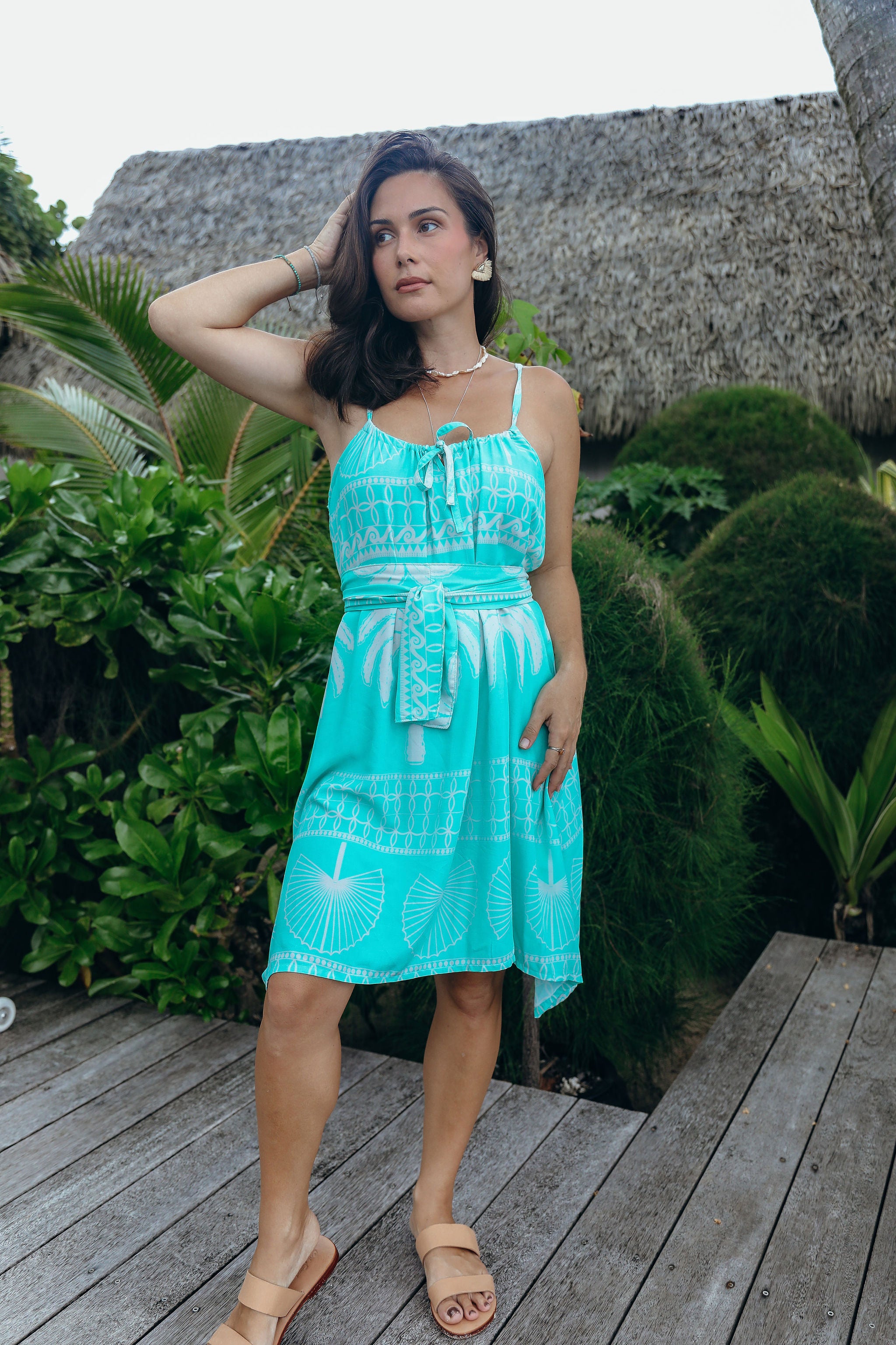 Aqua Parrot Fish Jess Mini Dress