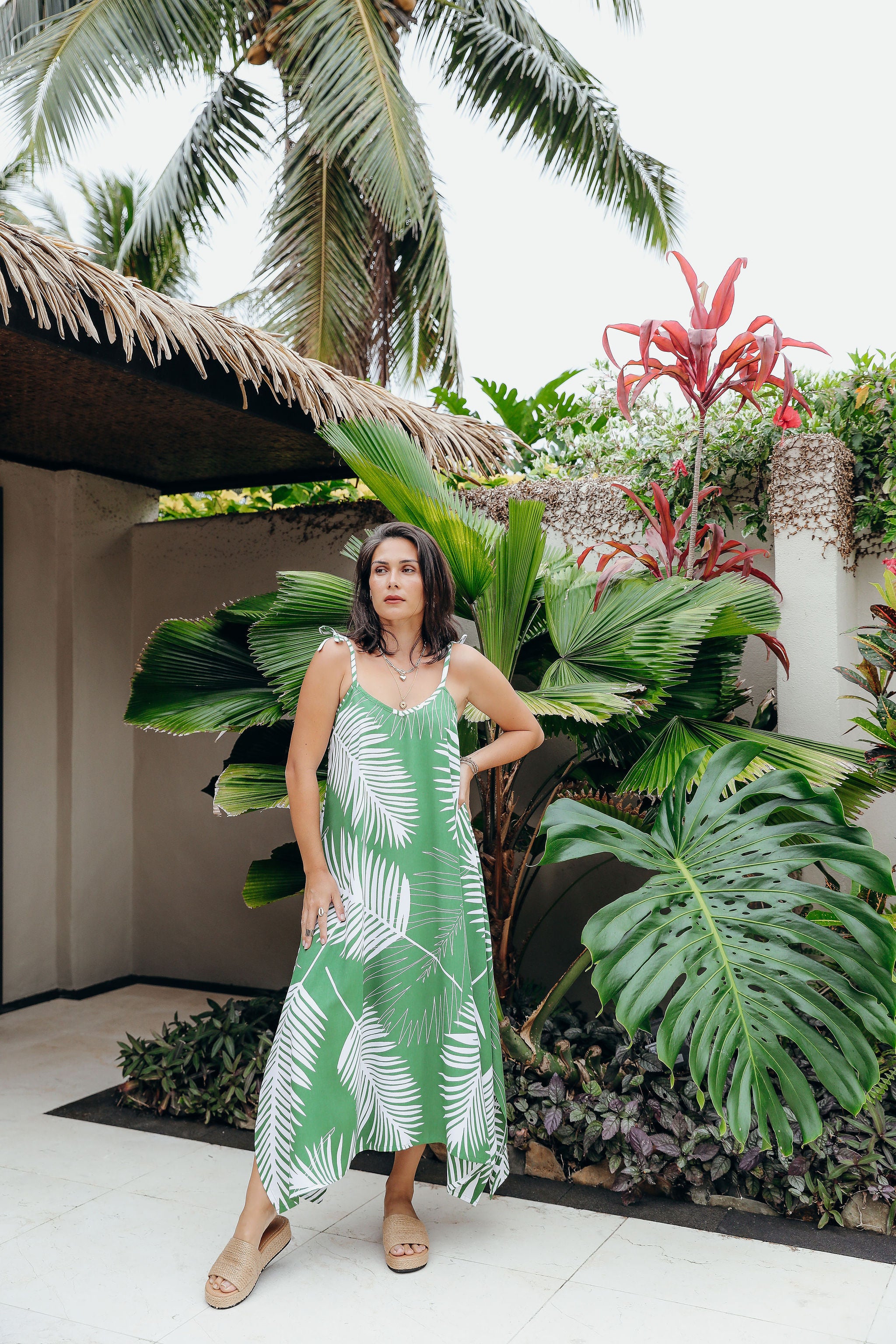 Kale White Fern Motu Maxi Dress