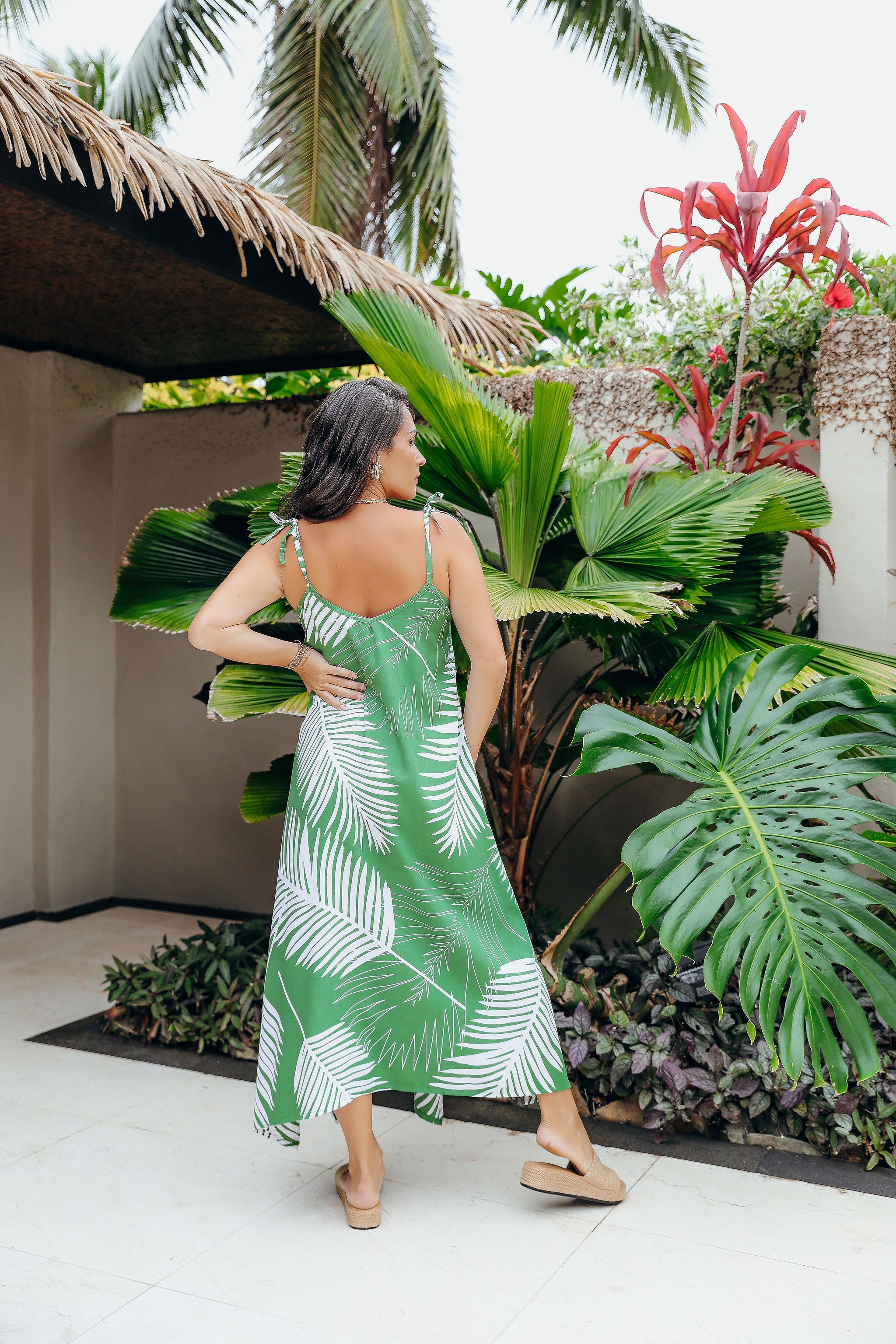 Kale White Fern Motu Maxi Dress