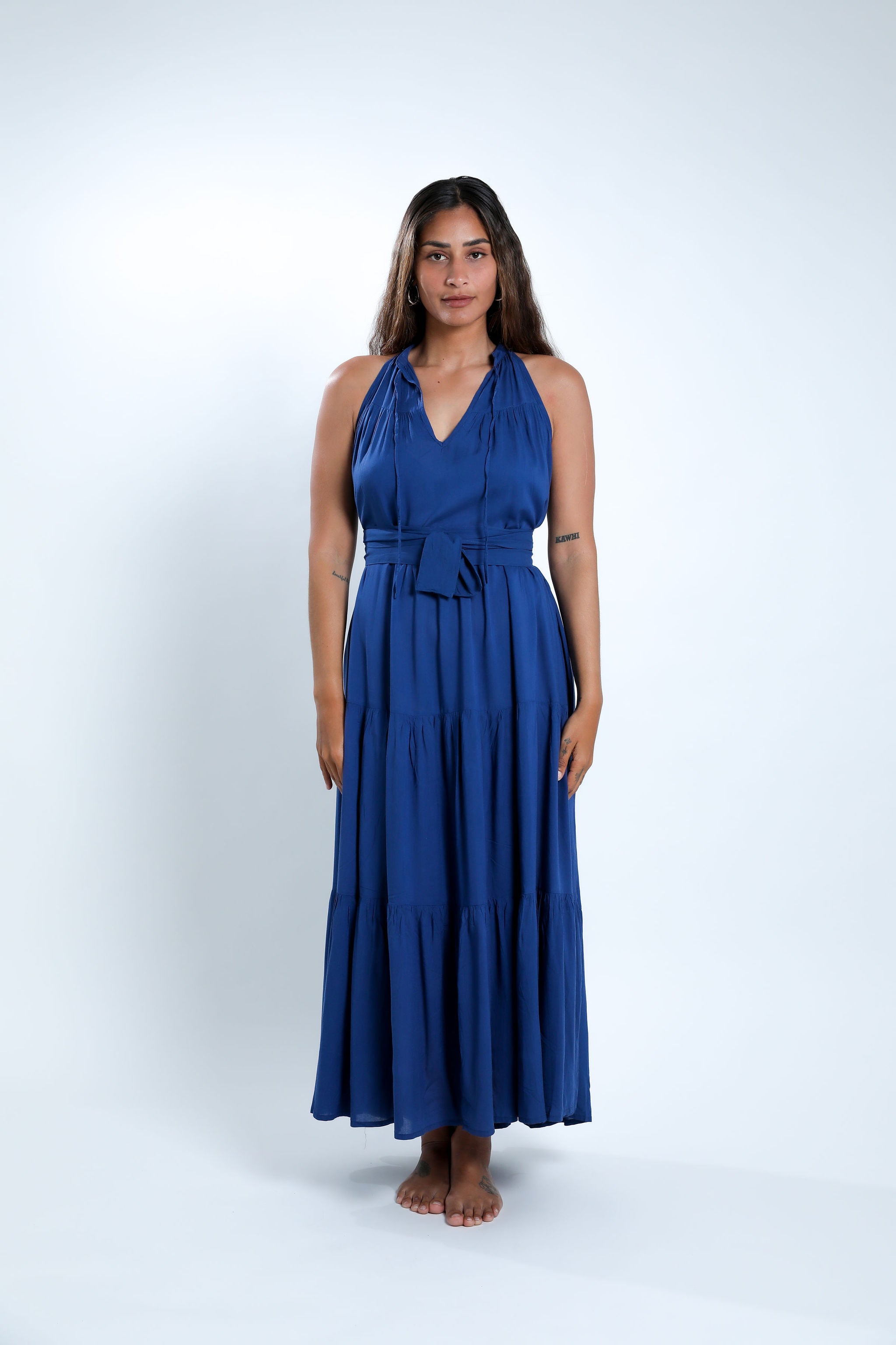 Navy Night Long Tiered Maxi Dress