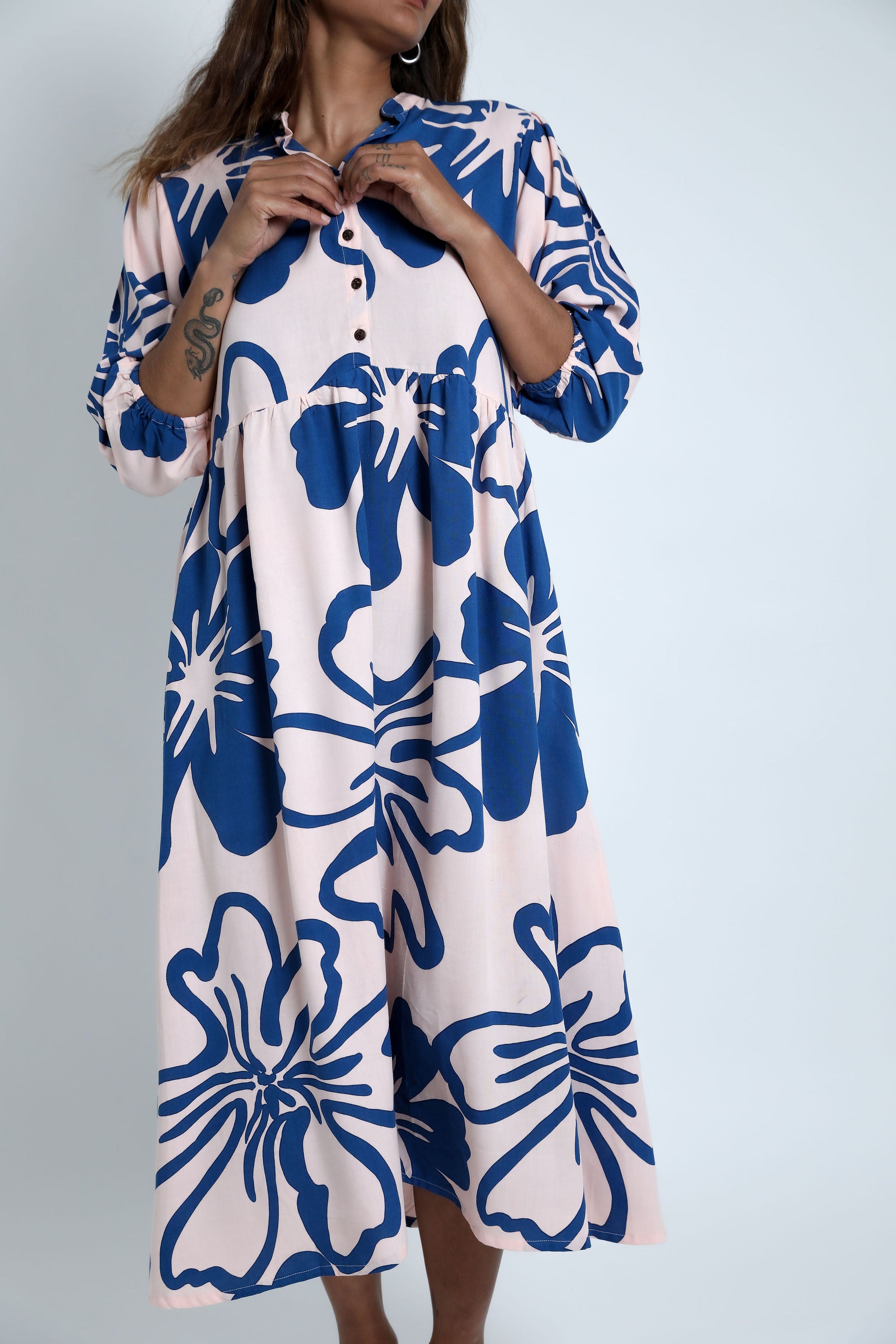 Pink and Navy Te Kaute Tina Mumu