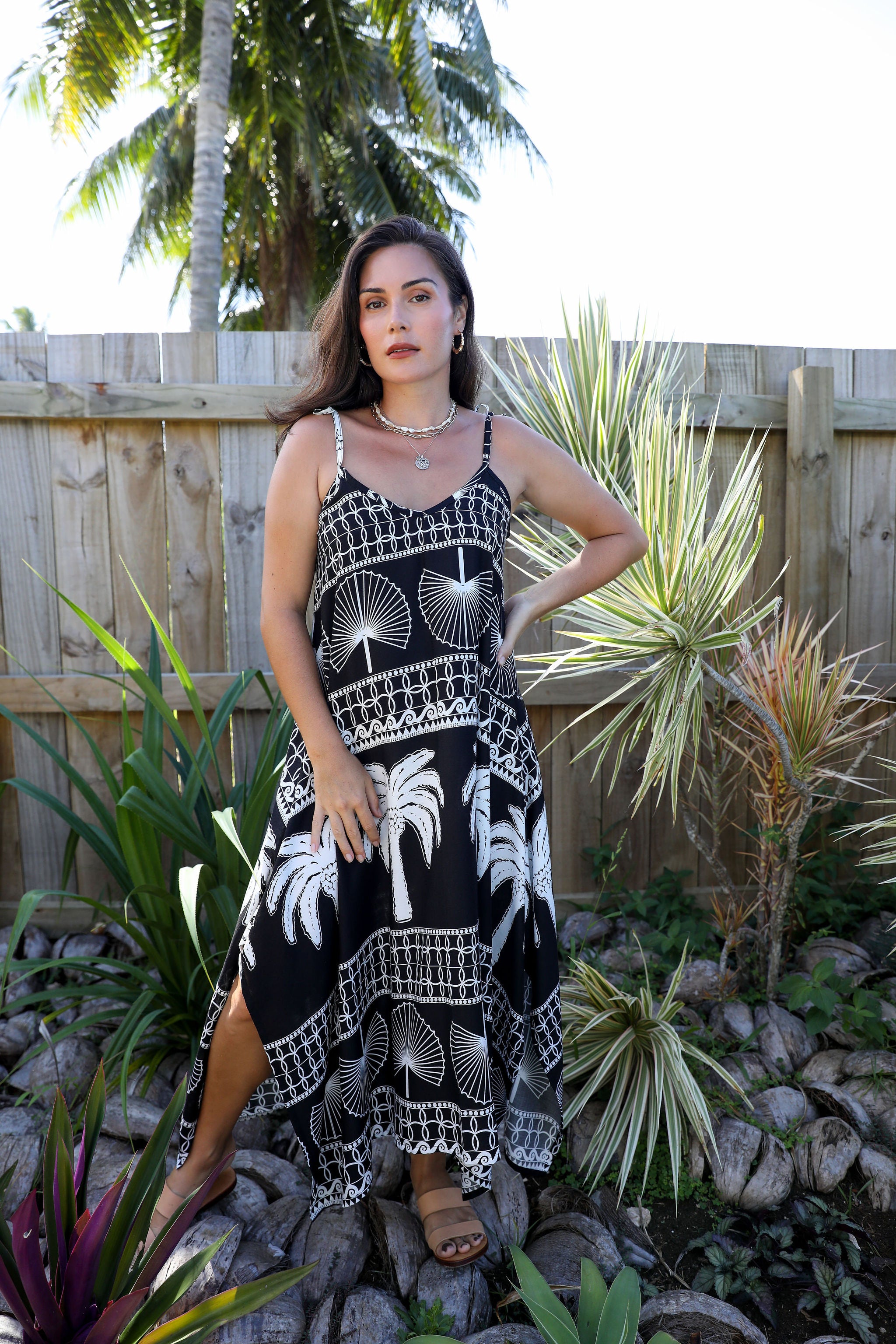 Black Island Border Motu Maxi Dress