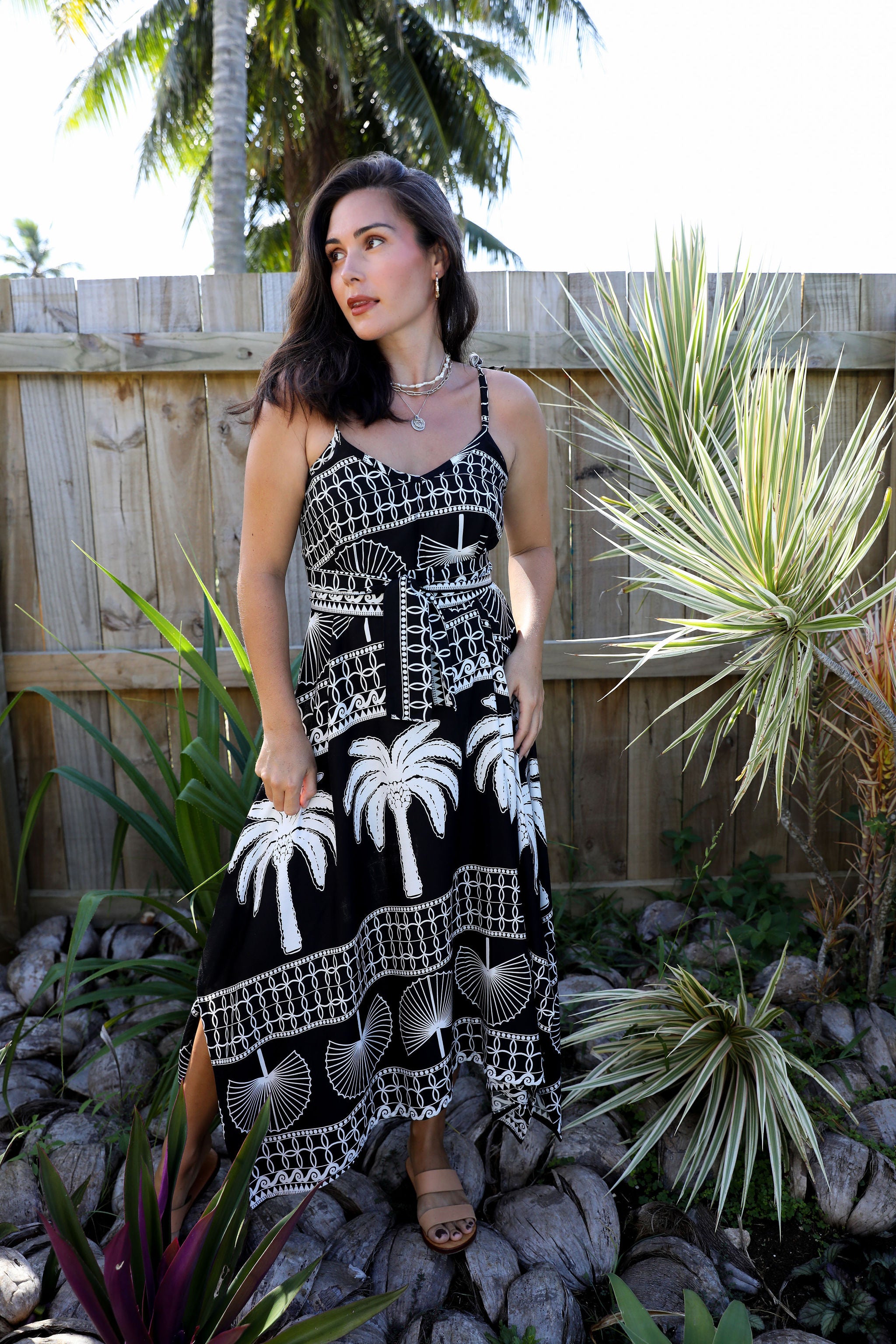 Black Island Border Motu Maxi Dress