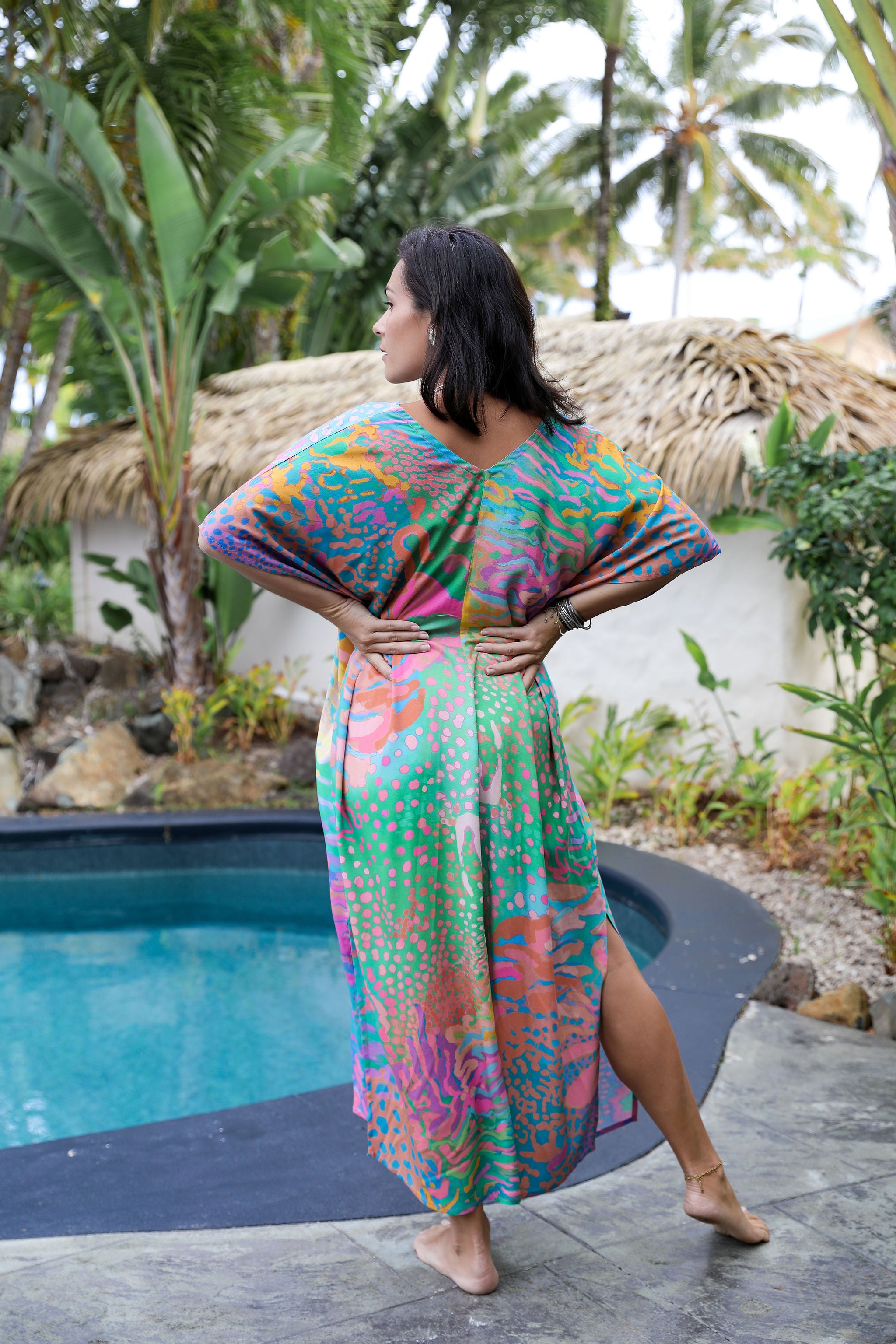 Parrot Fish v Neck Kaftan