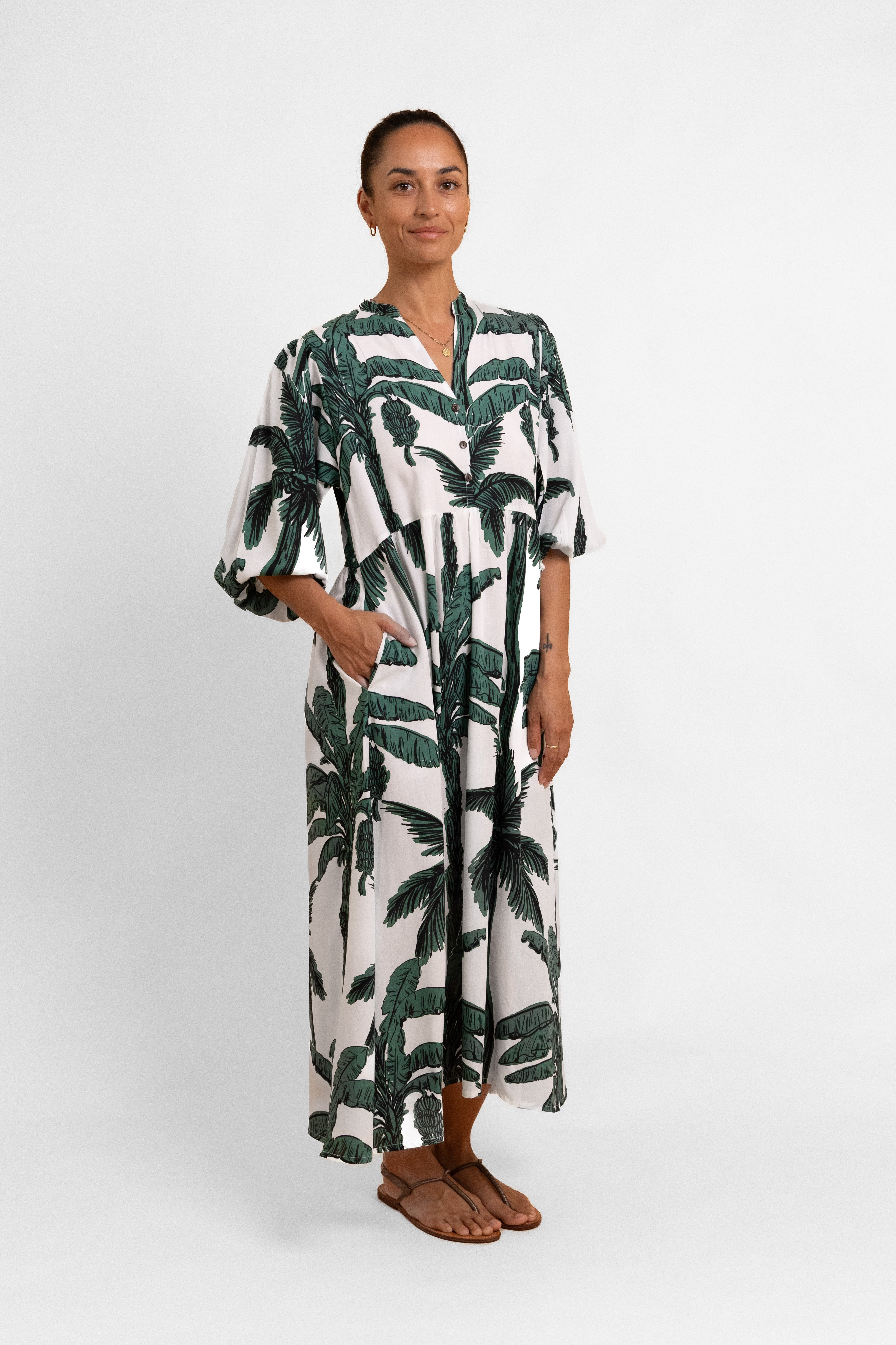 White Coco Palm Tina Mumu