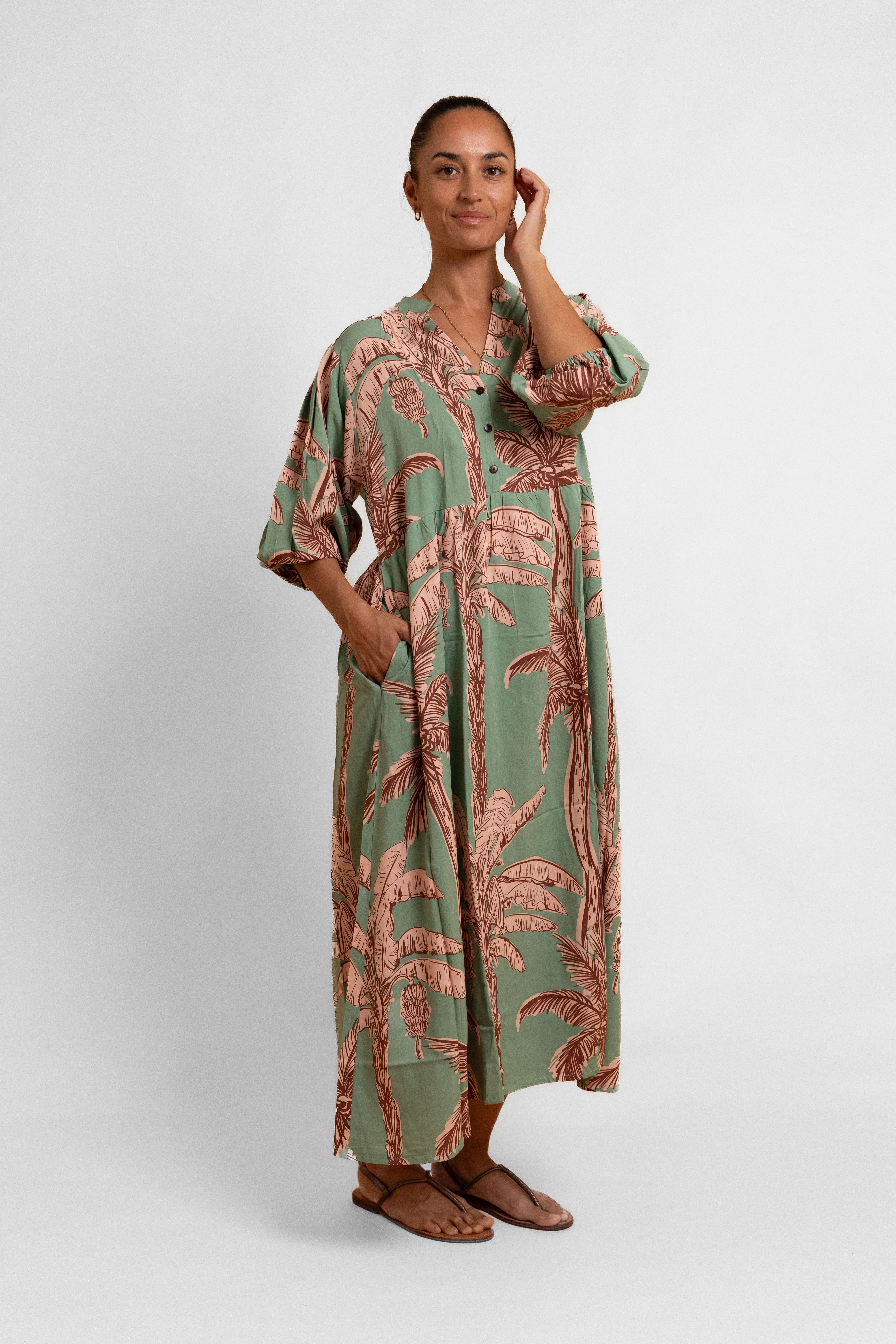 Green Coco Palm Tina Mumu