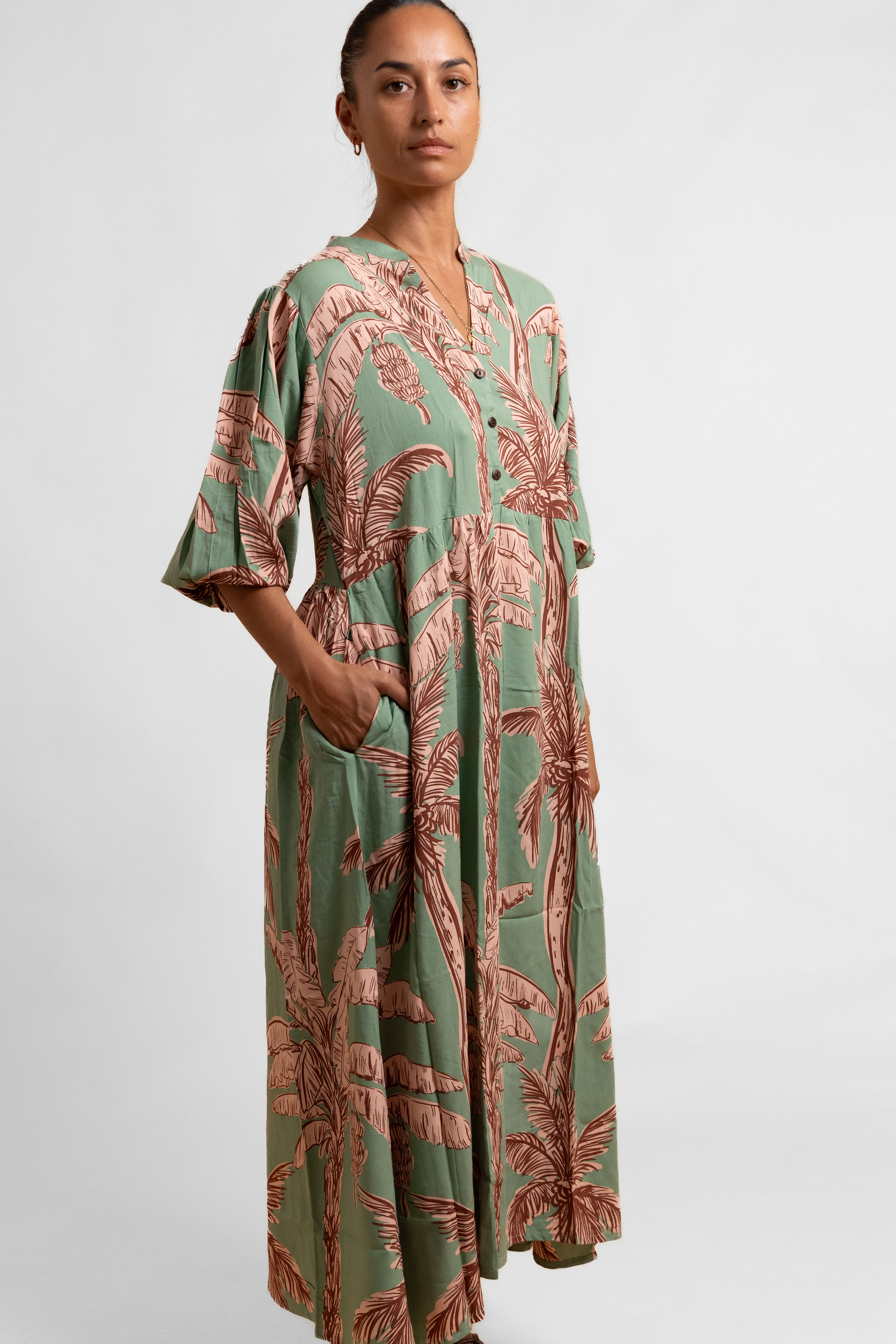 Green Coco Palm Tina Mumu