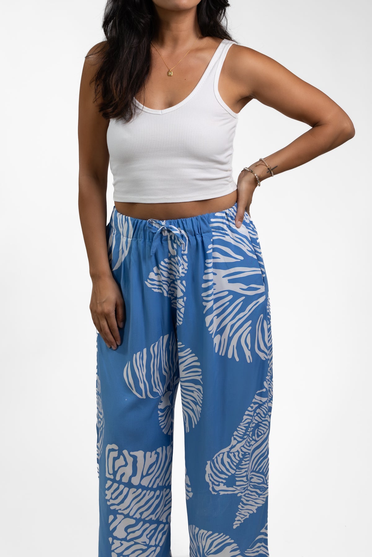 Blue Moana Shell Cropped Grace Pant